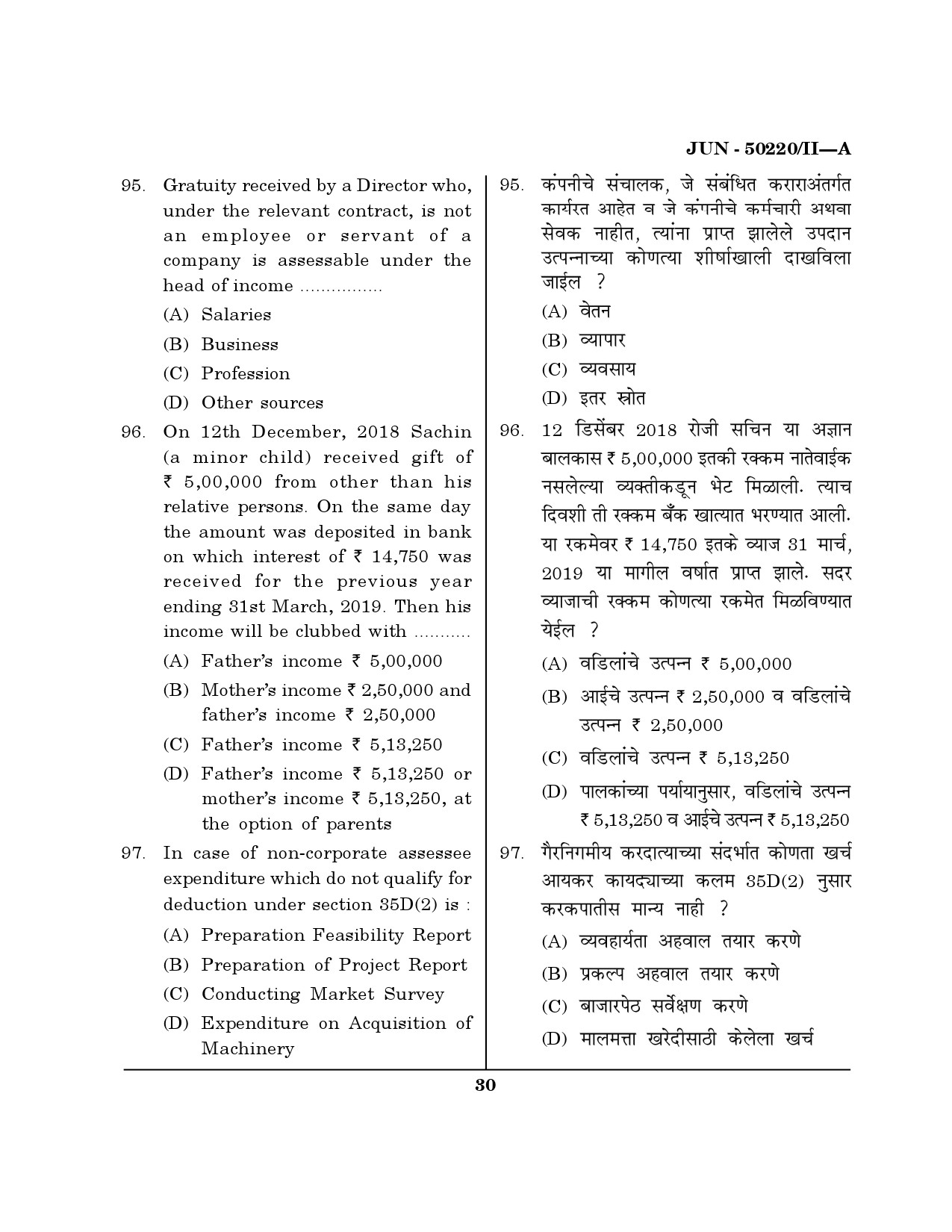 Maharashtra SET Commerce Question Paper II June 2020 29