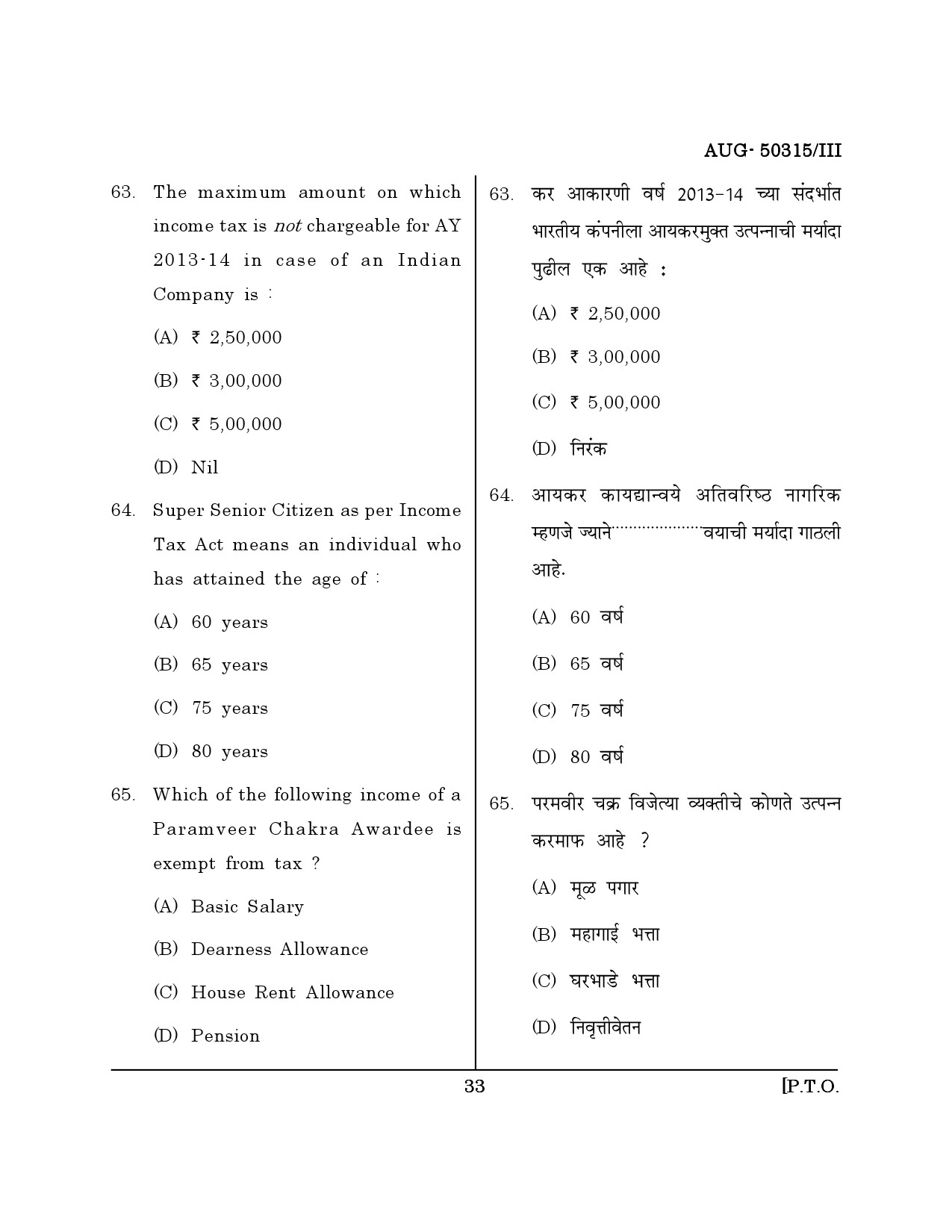 Maharashtra SET Commerce Question Paper III August 2015 32