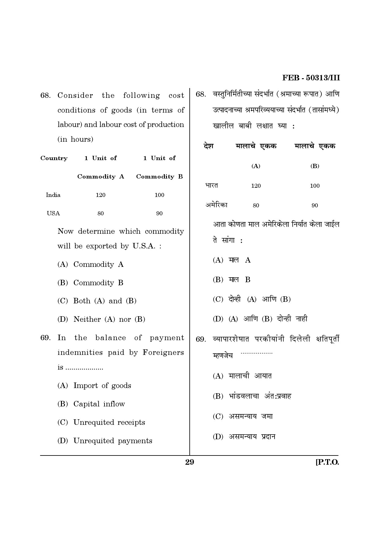 Maharashtra SET Commerce Question Paper III February 2013 29