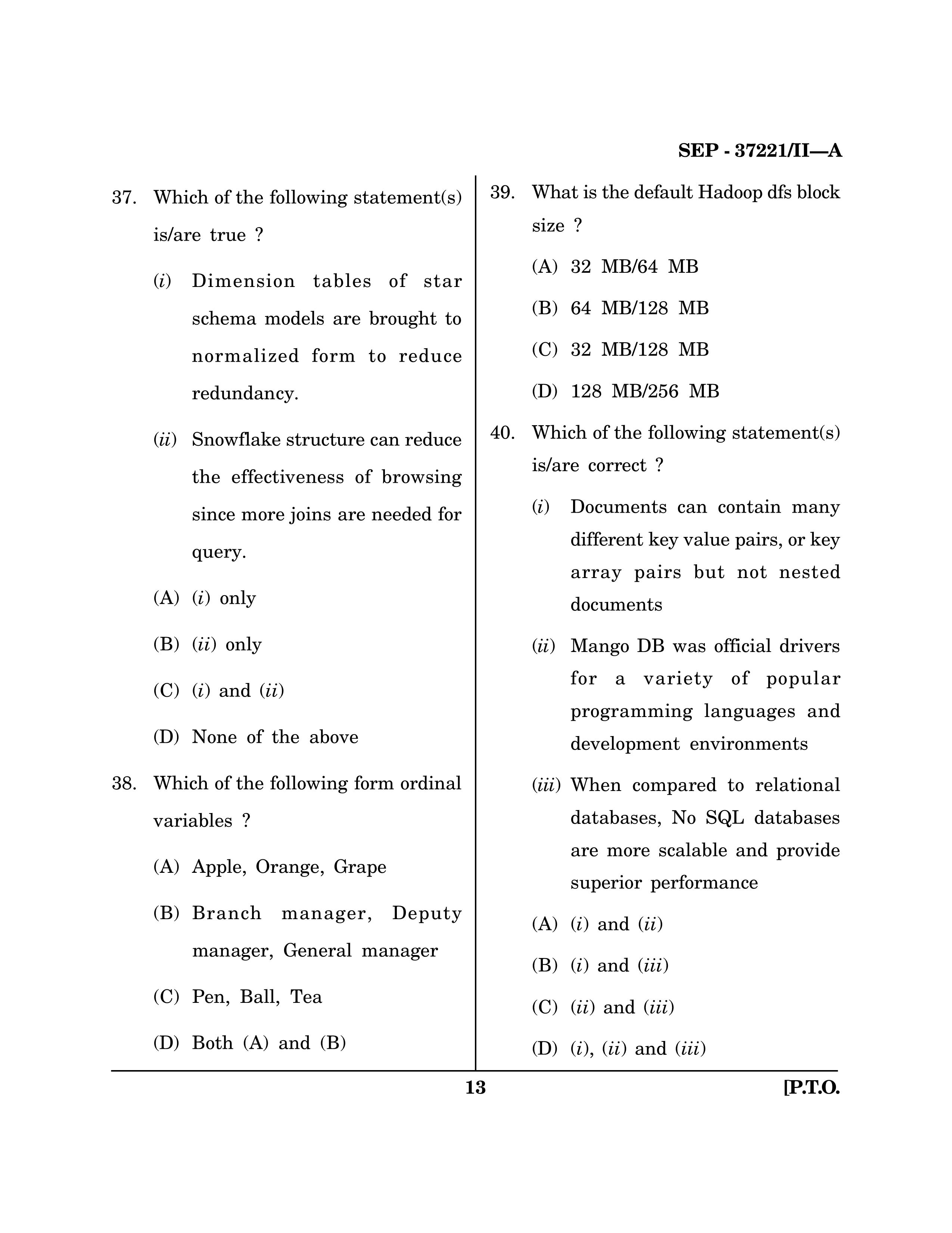 Maharashtra SET Computer Science and Application Exam Question Paper September 2021 12