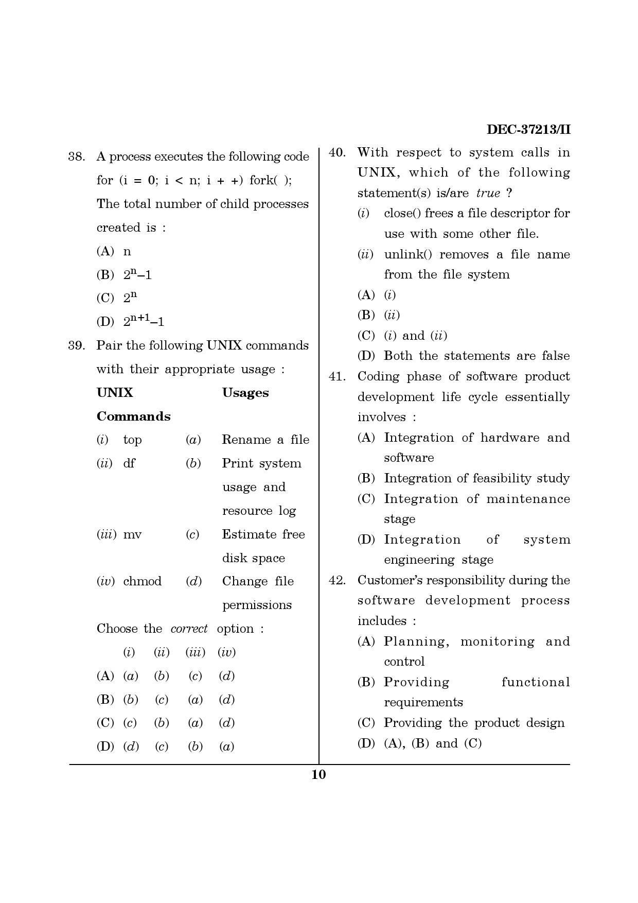 Maharashtra SET Computer Science and Application Question Paper II December 2013 9