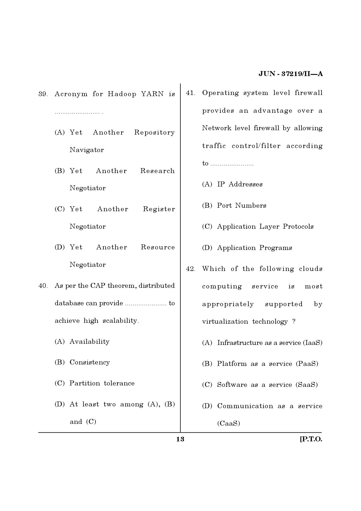 Maharashtra SET Computer Science and Application Question Paper II June 2019 12