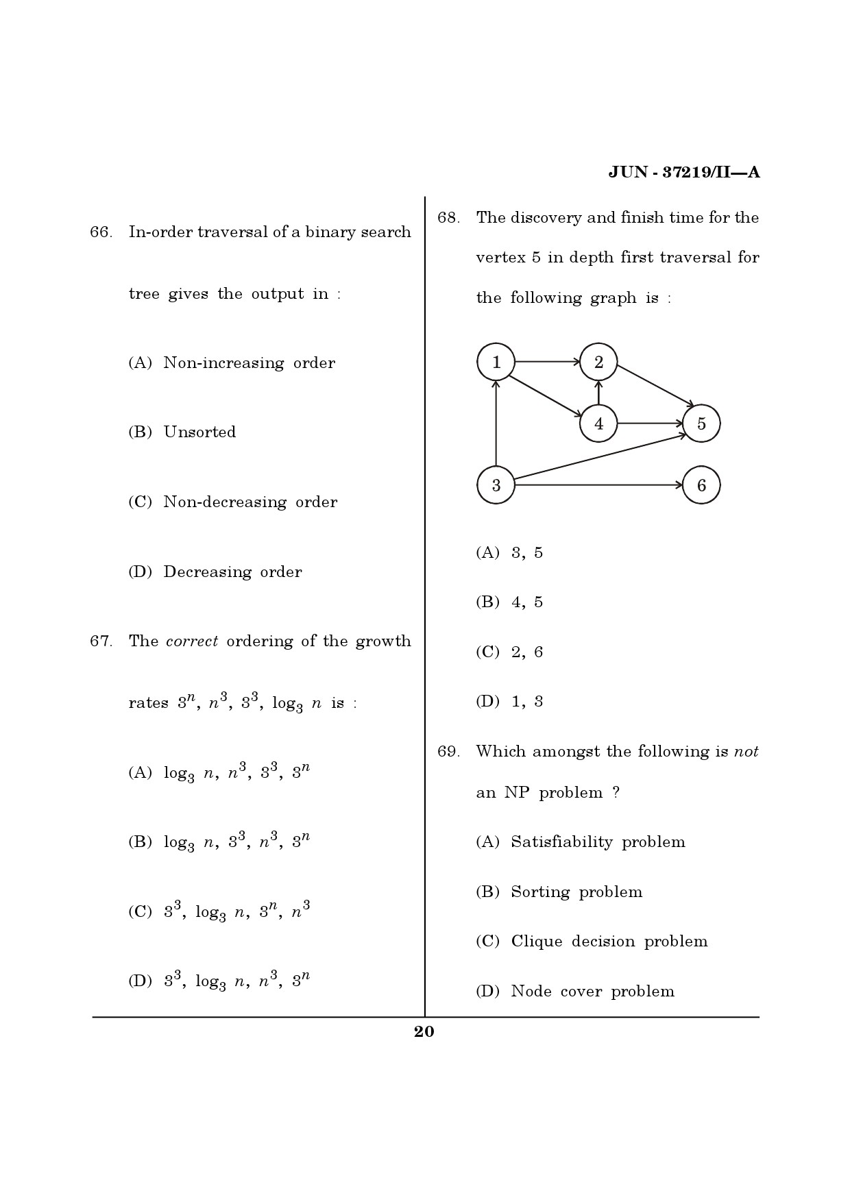 Maharashtra SET Computer Science and Application Question Paper II June 2019 19