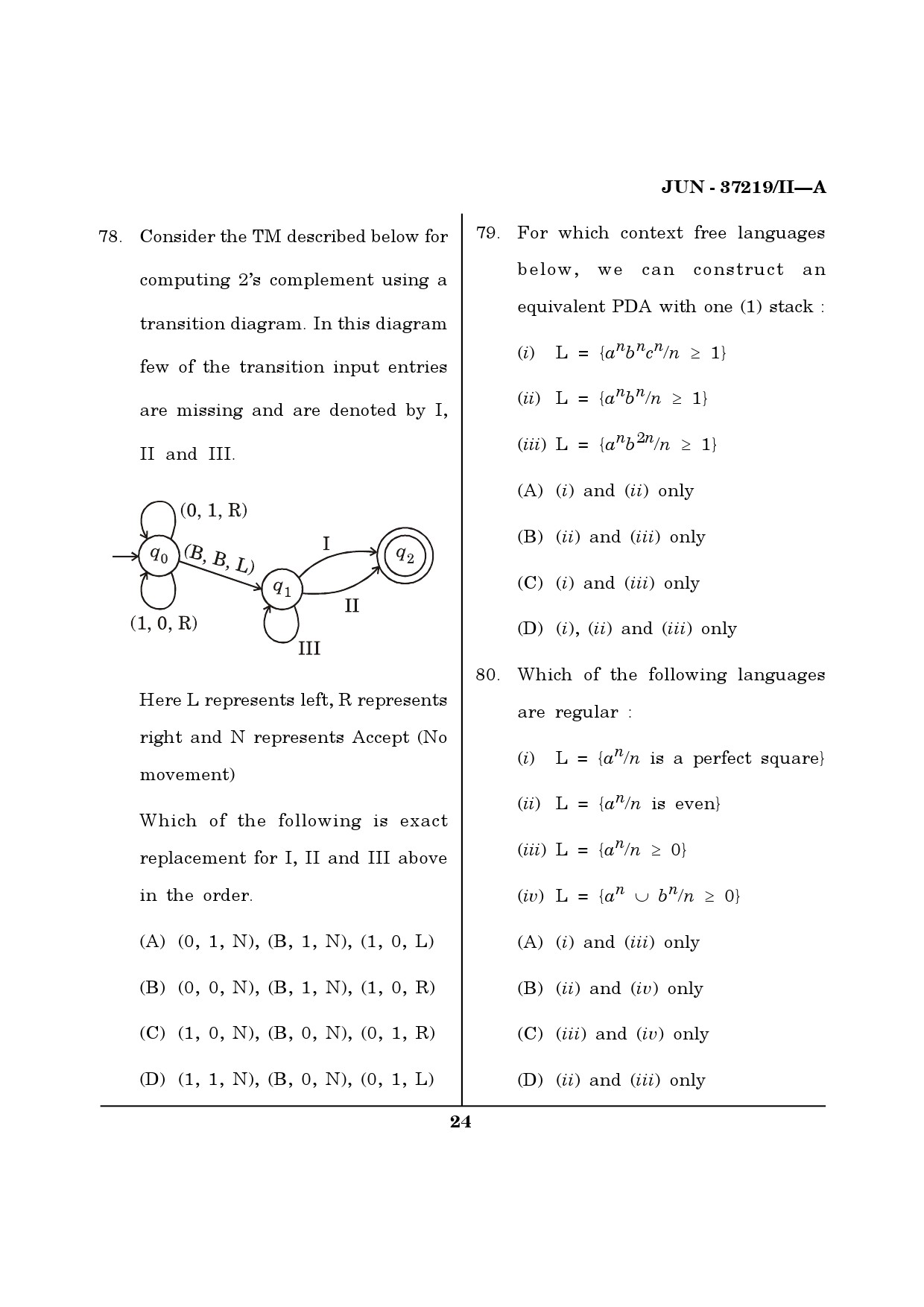 Maharashtra SET Computer Science and Application Question Paper II June 2019 23