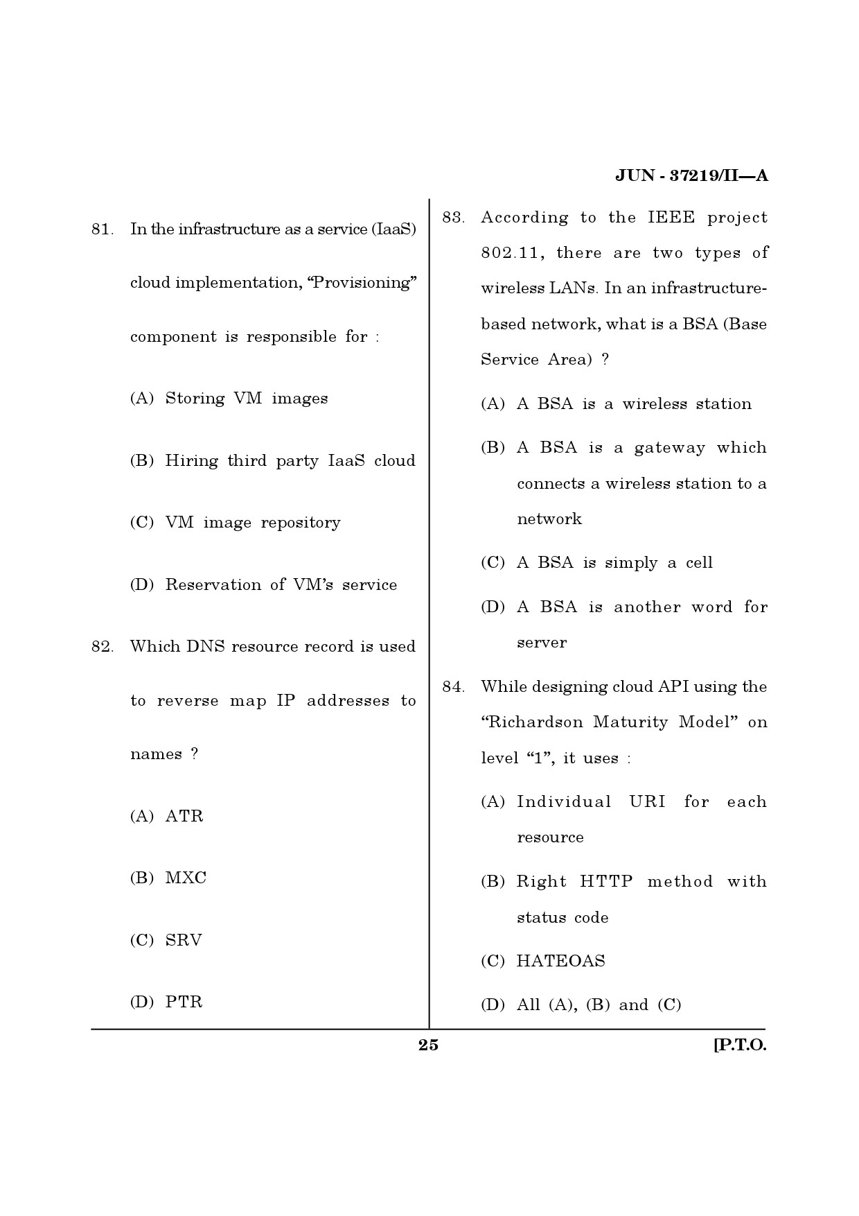 Maharashtra SET Computer Science and Application Question Paper II June 2019 24