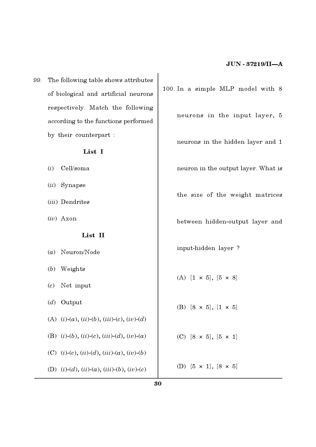 Maharashtra SET Computer Science and Application Question Paper II June 2019 29