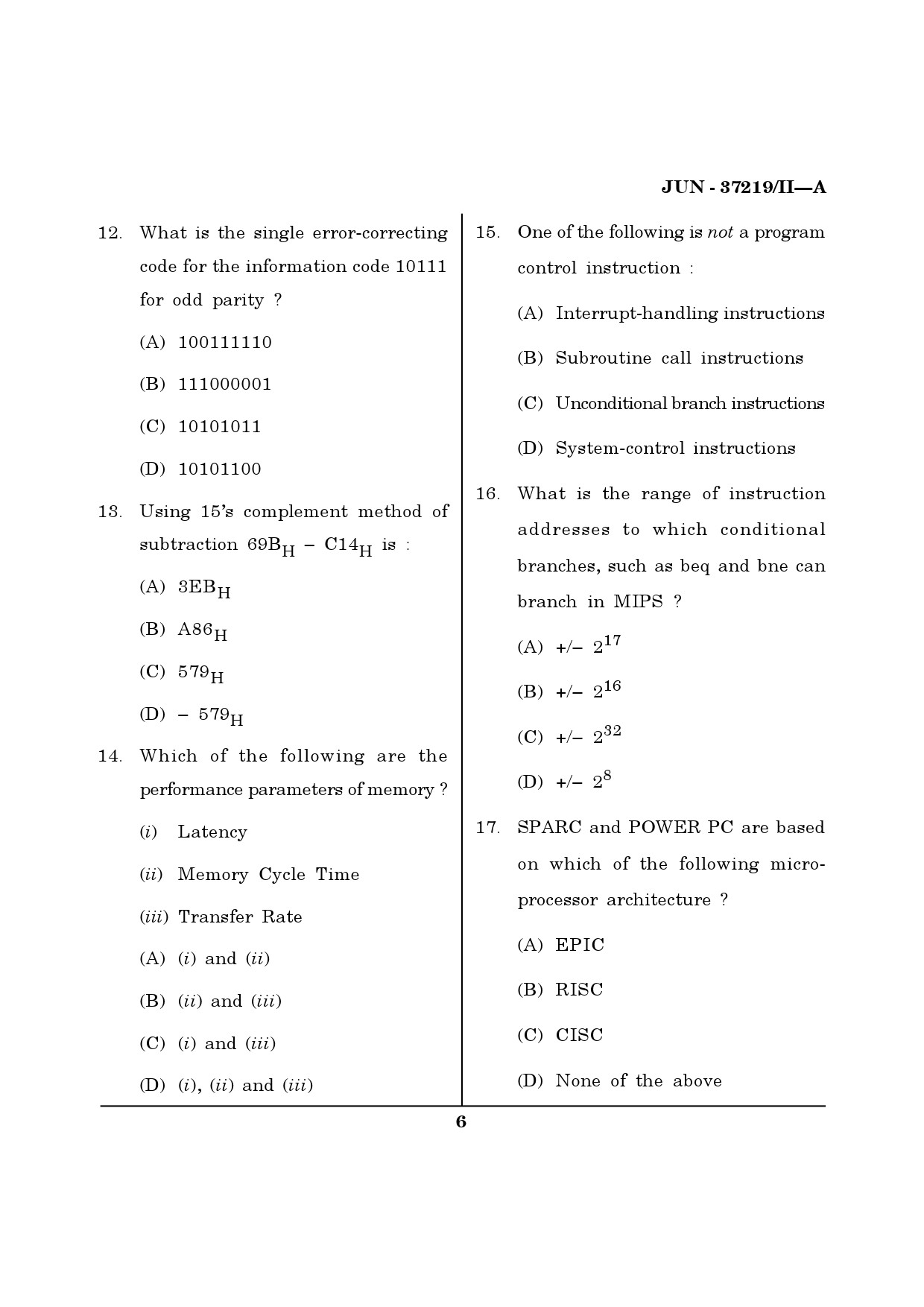 Maharashtra SET Computer Science and Application Question Paper II June 2019 5