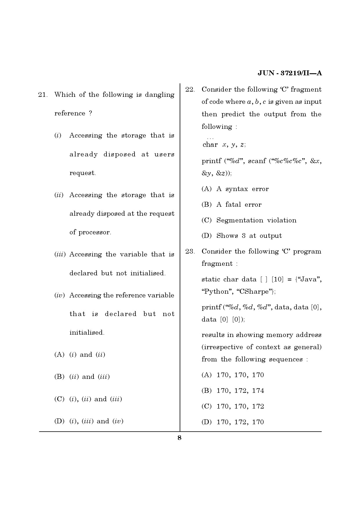 Maharashtra SET Computer Science and Application Question Paper II June 2019 7