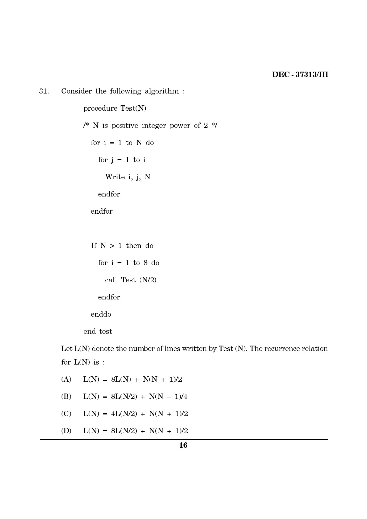 Maharashtra SET Computer Science and Application Question Paper III December 2013 15