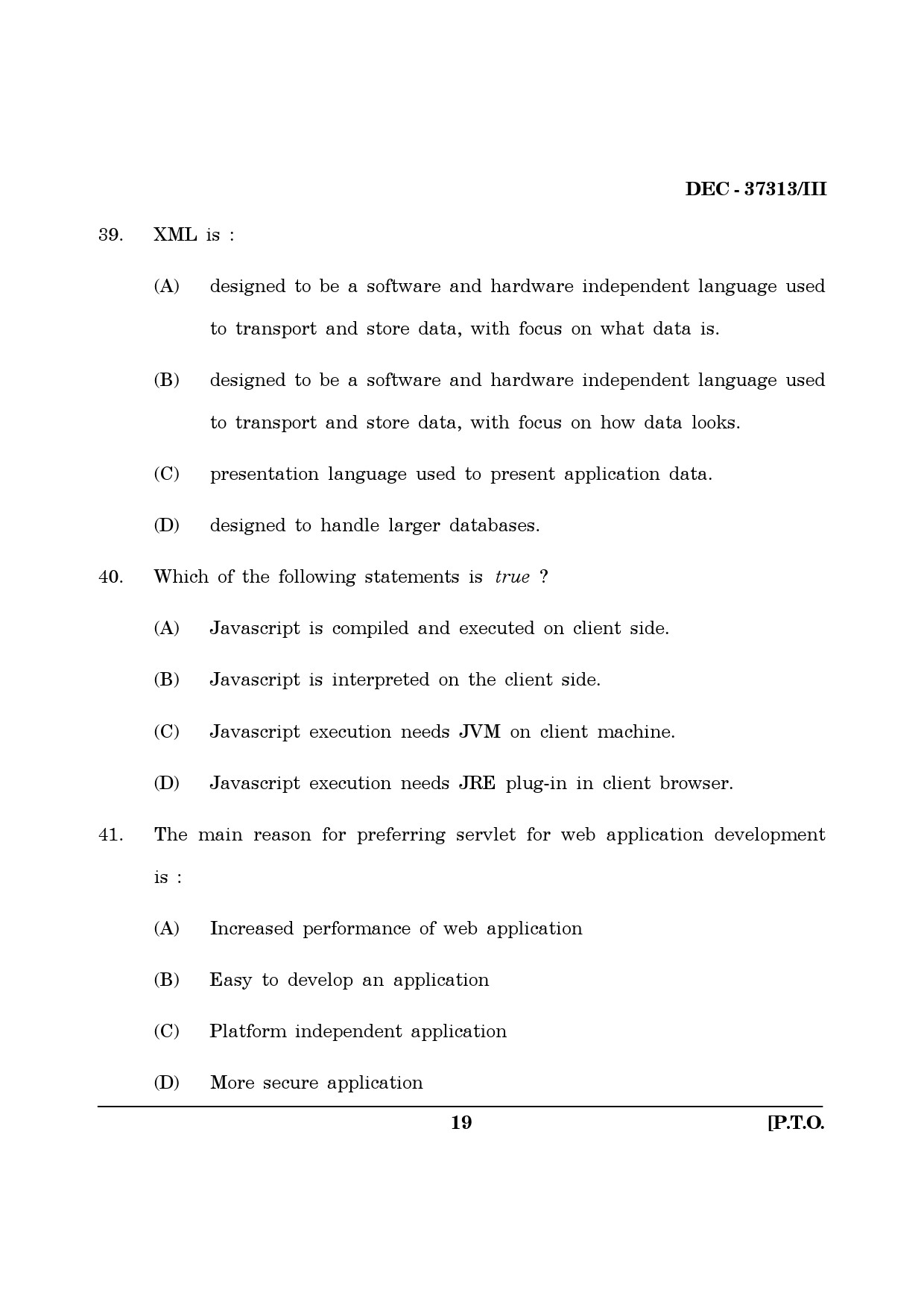 Maharashtra SET Computer Science and Application Question Paper III December 2013 18