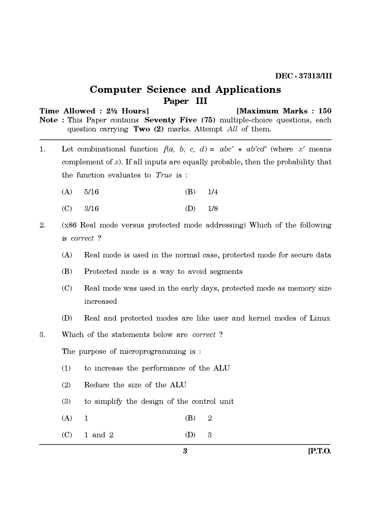 Maharashtra SET Computer Science and Application Question Paper III December 2013 2