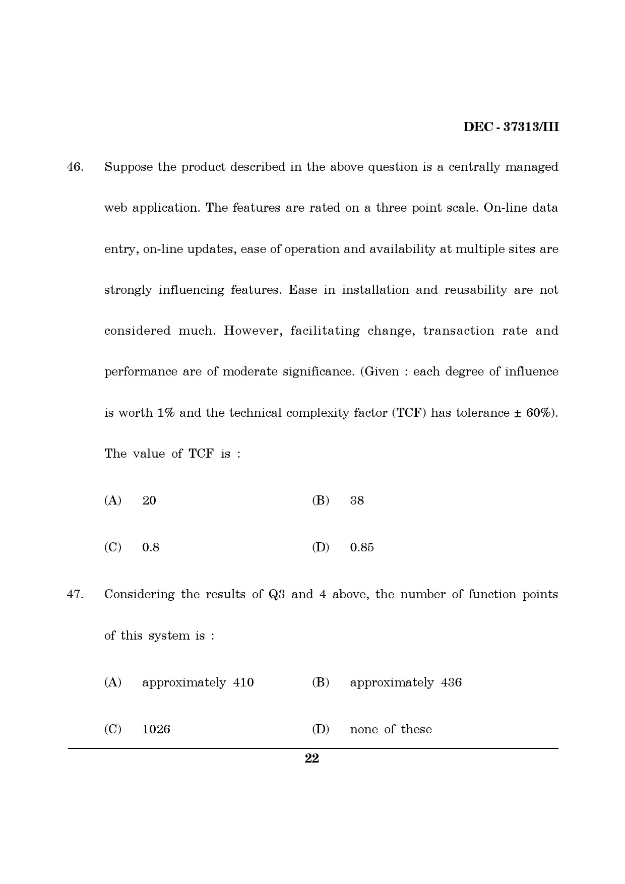 Maharashtra SET Computer Science and Application Question Paper III December 2013 21