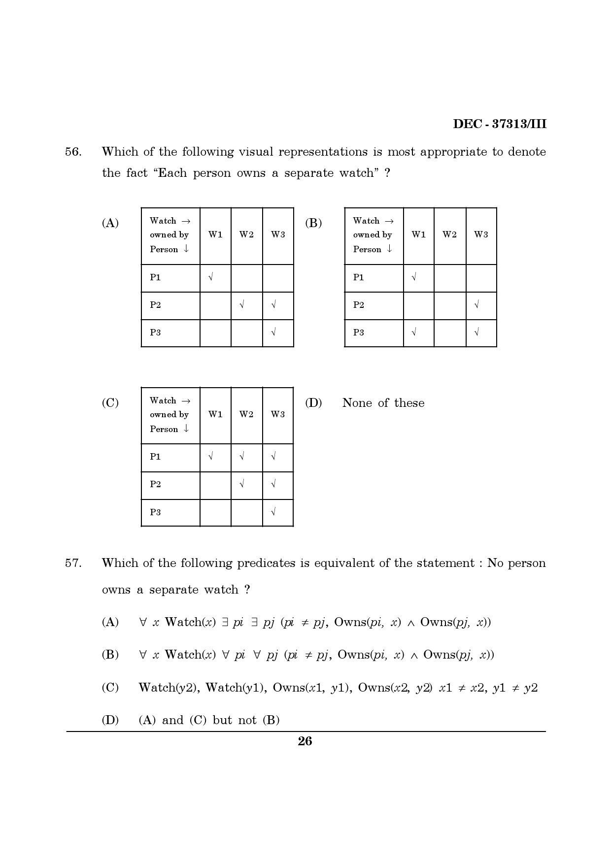 Maharashtra SET Computer Science and Application Question Paper III December 2013 25