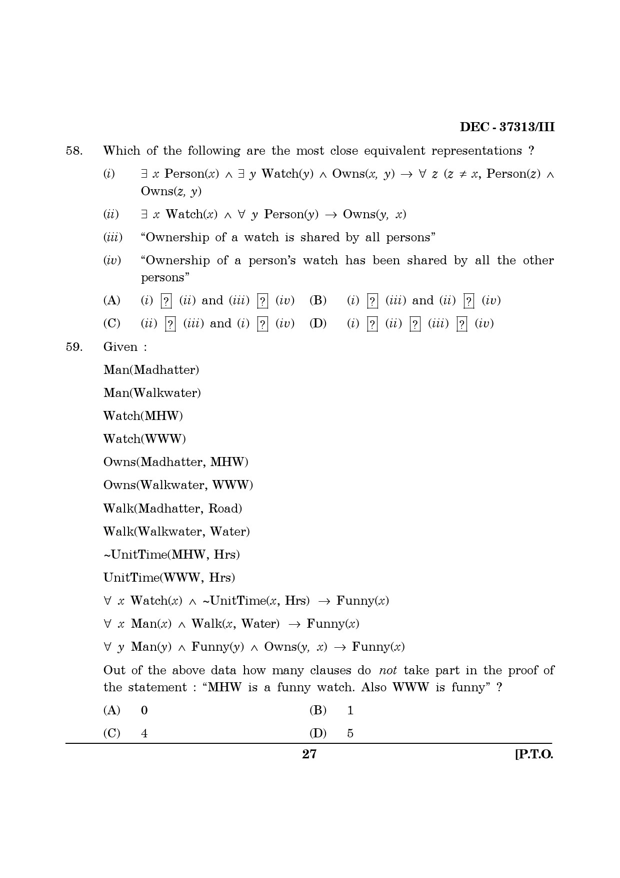 Maharashtra SET Computer Science and Application Question Paper III December 2013 26