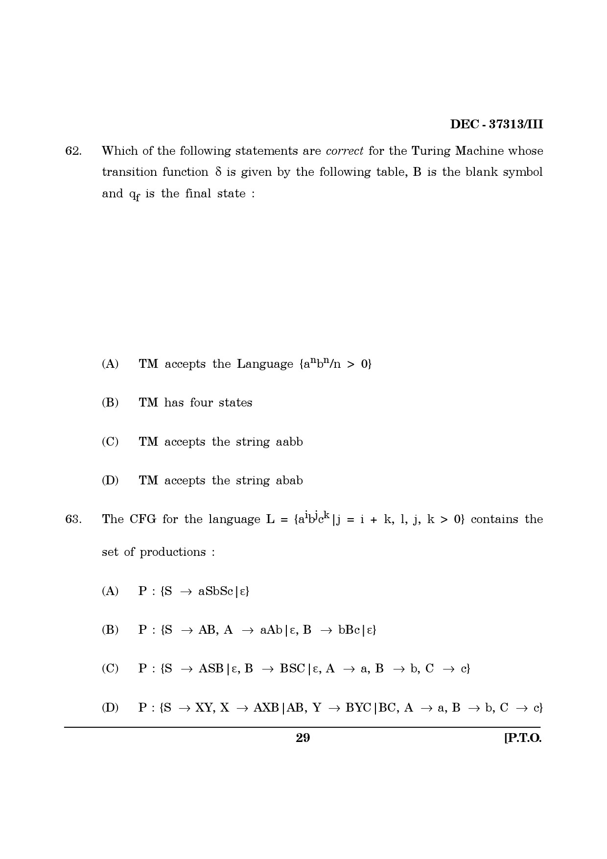 Maharashtra SET Computer Science and Application Question Paper III December 2013 28