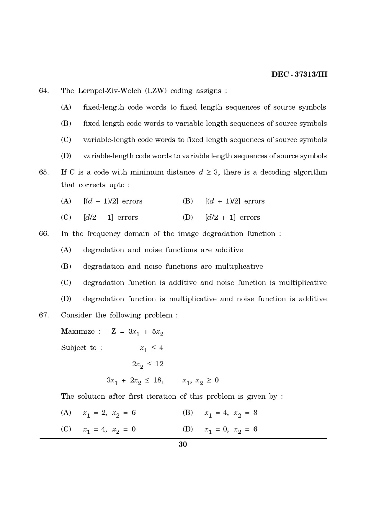 Maharashtra SET Computer Science and Application Question Paper III December 2013 29