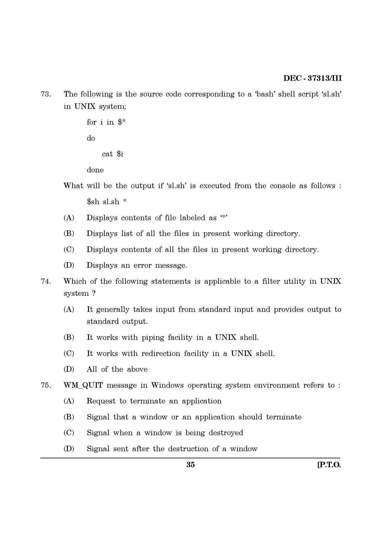 Maharashtra SET Computer Science and Application Question Paper III December 2013 34