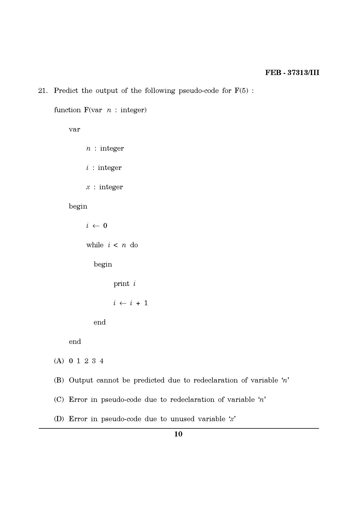 Maharashtra SET Computer Science and Application Question Paper III February 2013 10