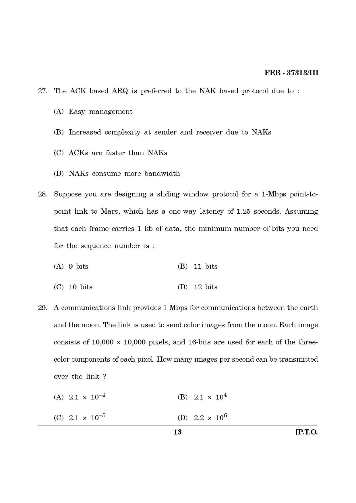 Maharashtra SET Computer Science and Application Question Paper III February 2013 13