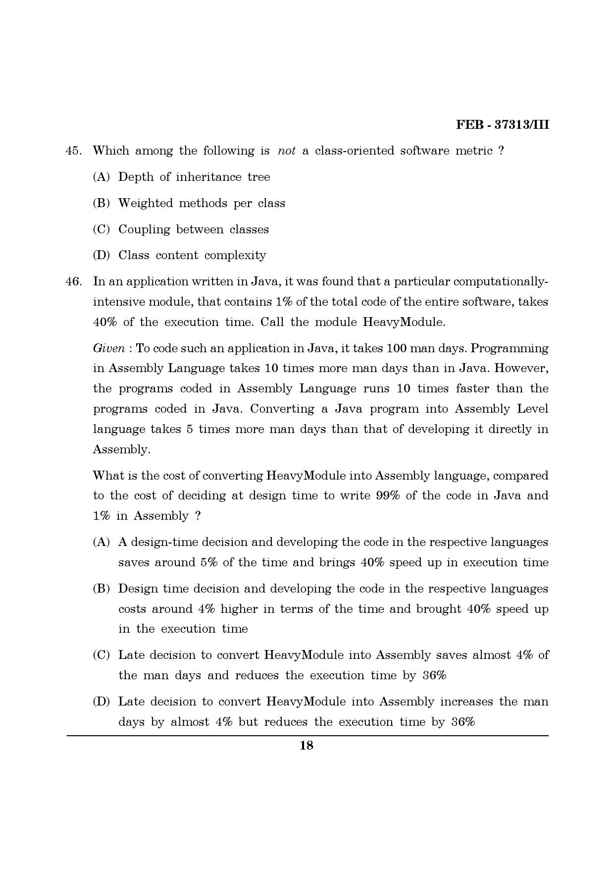 Maharashtra SET Computer Science and Application Question Paper III February 2013 18