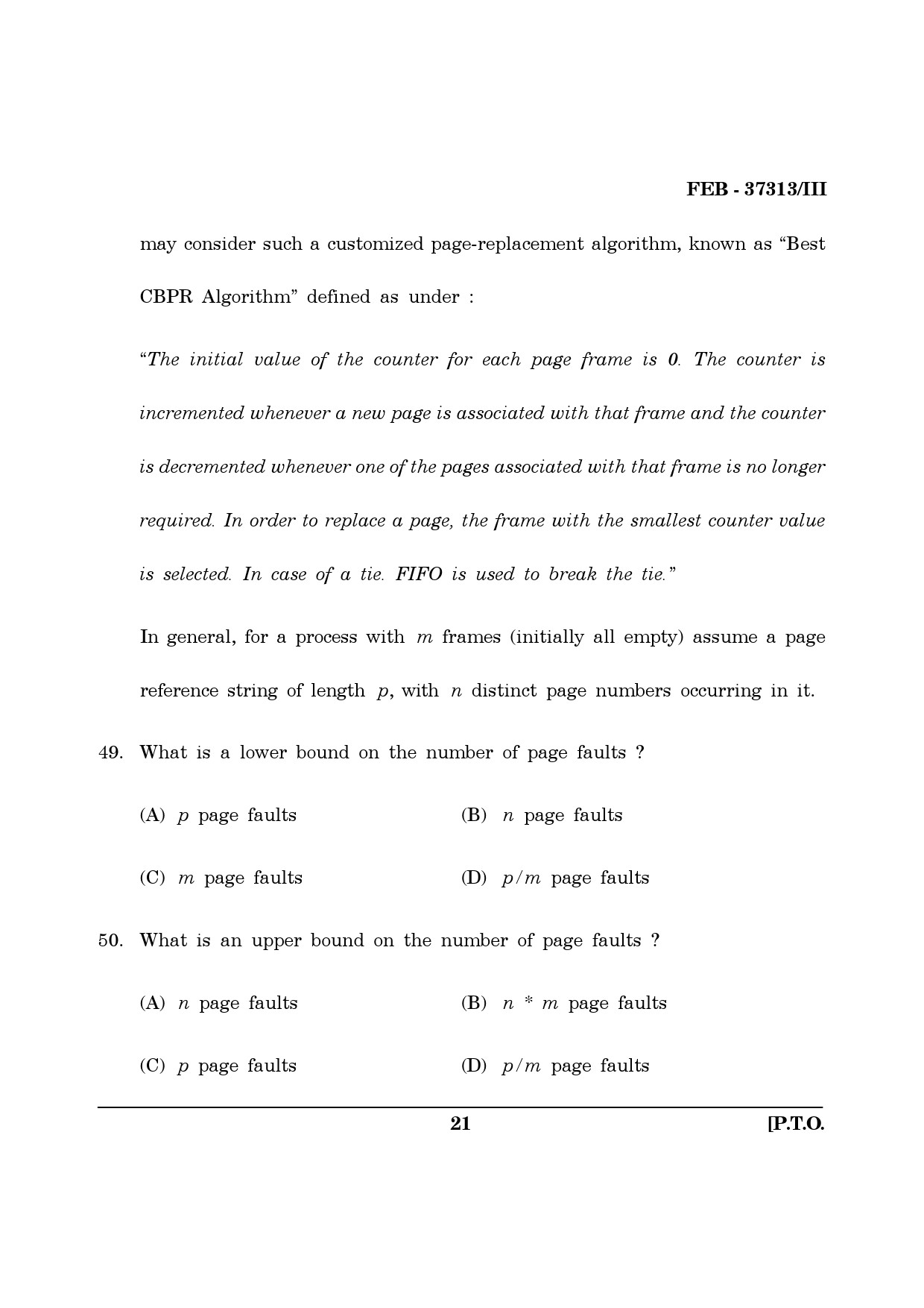 Maharashtra SET Computer Science and Application Question Paper III February 2013 21