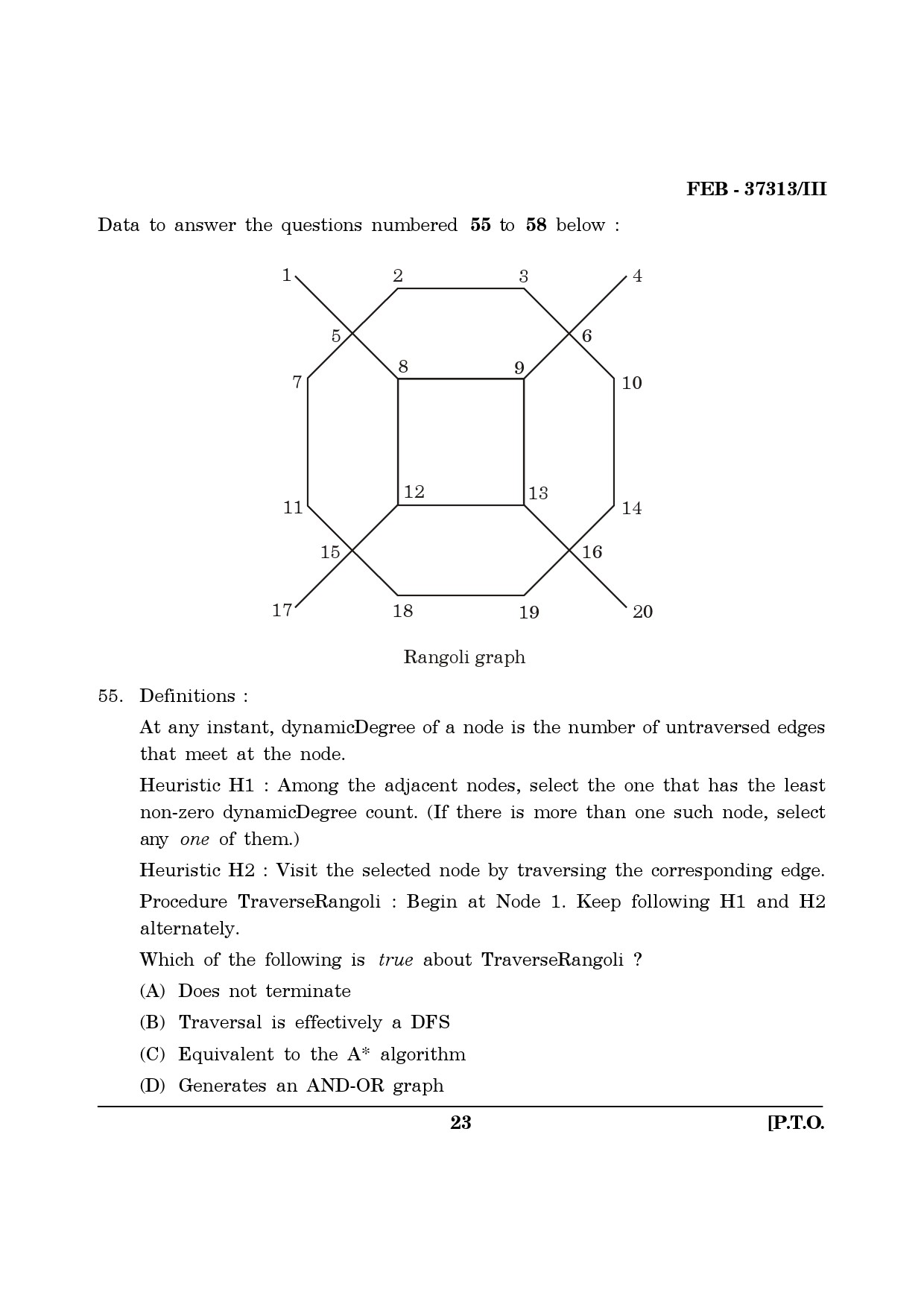 Maharashtra SET Computer Science and Application Question Paper III February 2013 23