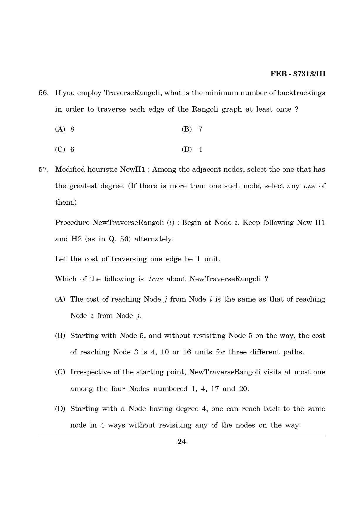 Maharashtra SET Computer Science and Application Question Paper III February 2013 24