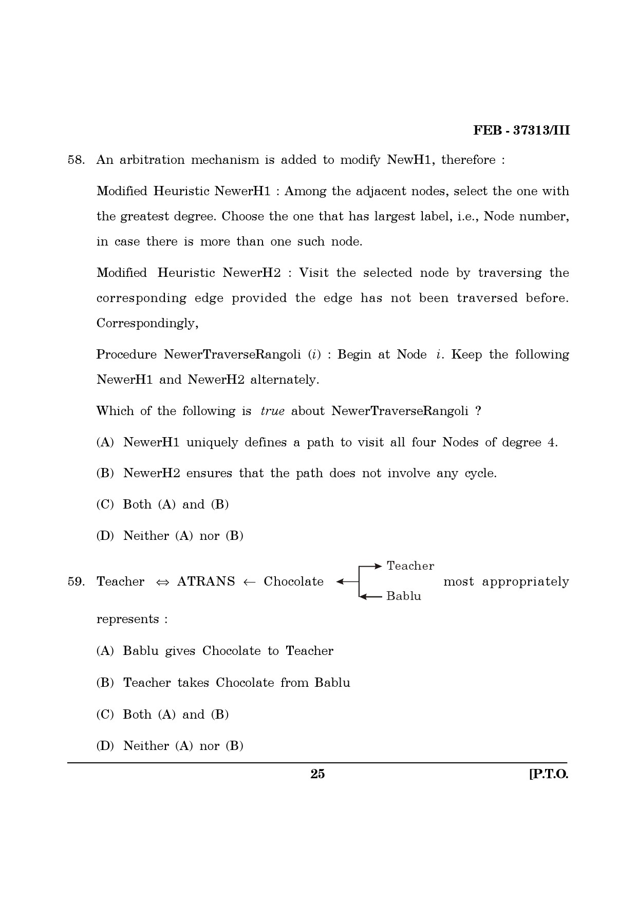 Maharashtra SET Computer Science and Application Question Paper III February 2013 25