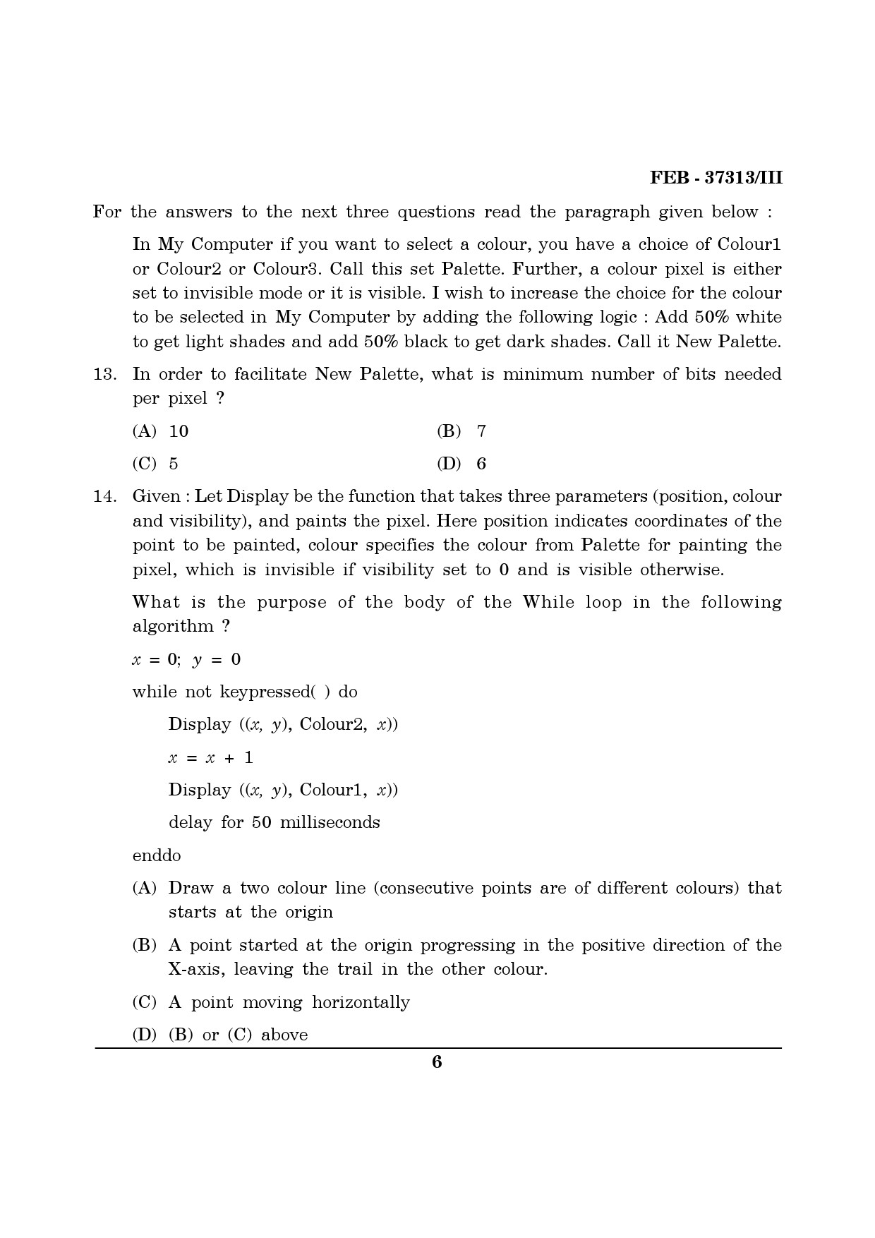 Maharashtra SET Computer Science and Application Question Paper III February 2013 6