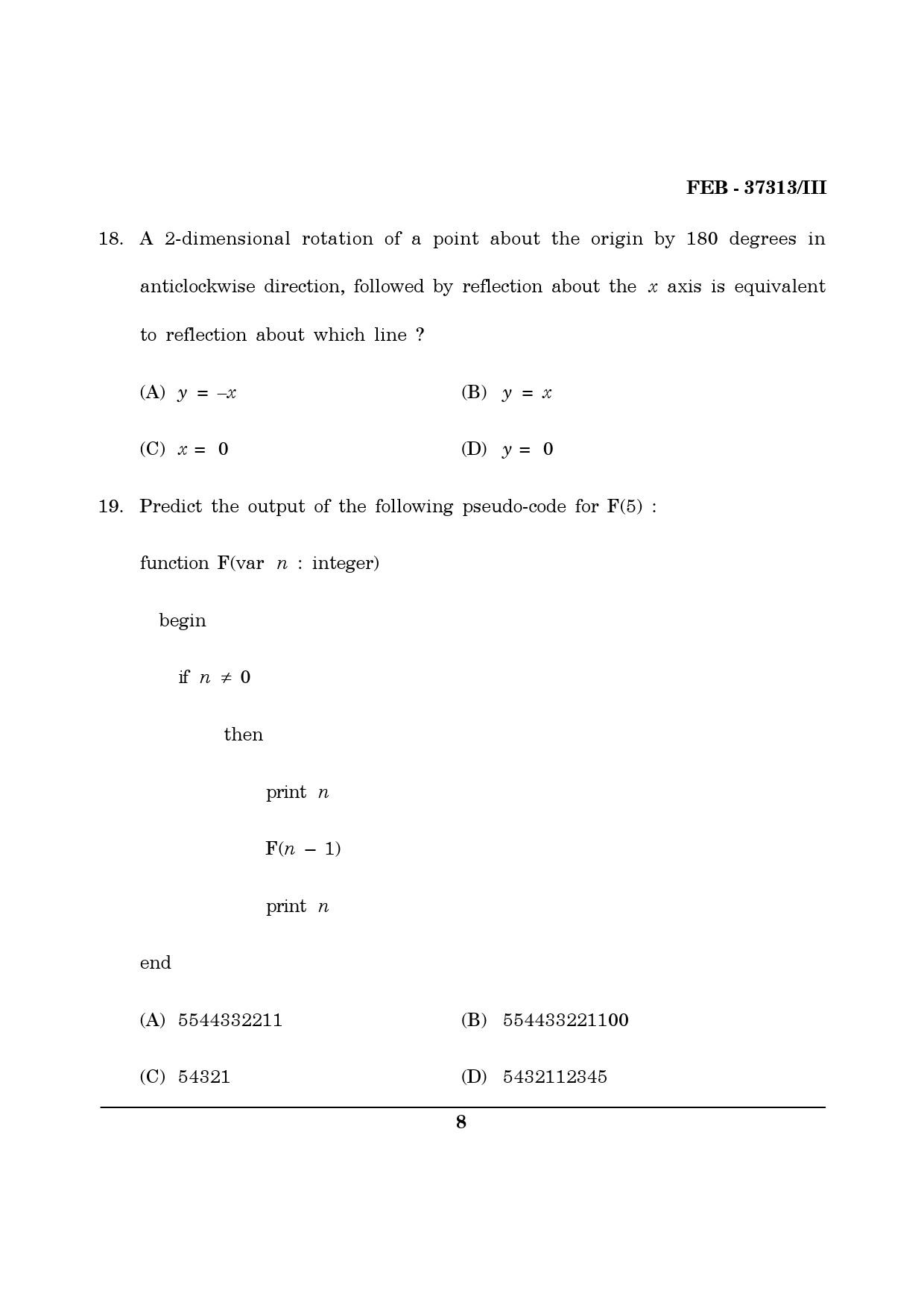Maharashtra SET Computer Science and Application Question Paper III February 2013 8