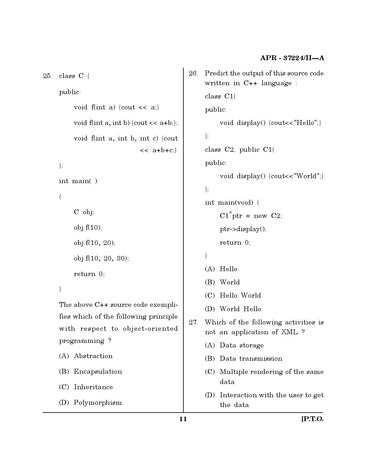 MH SET Computer Science and Application Question Paper II April 2024 10