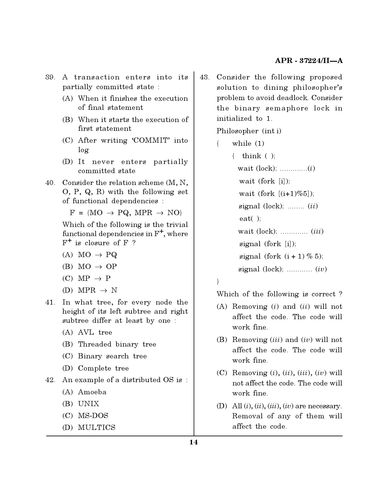 MH SET Computer Science and Application Question Paper II April 2024 13