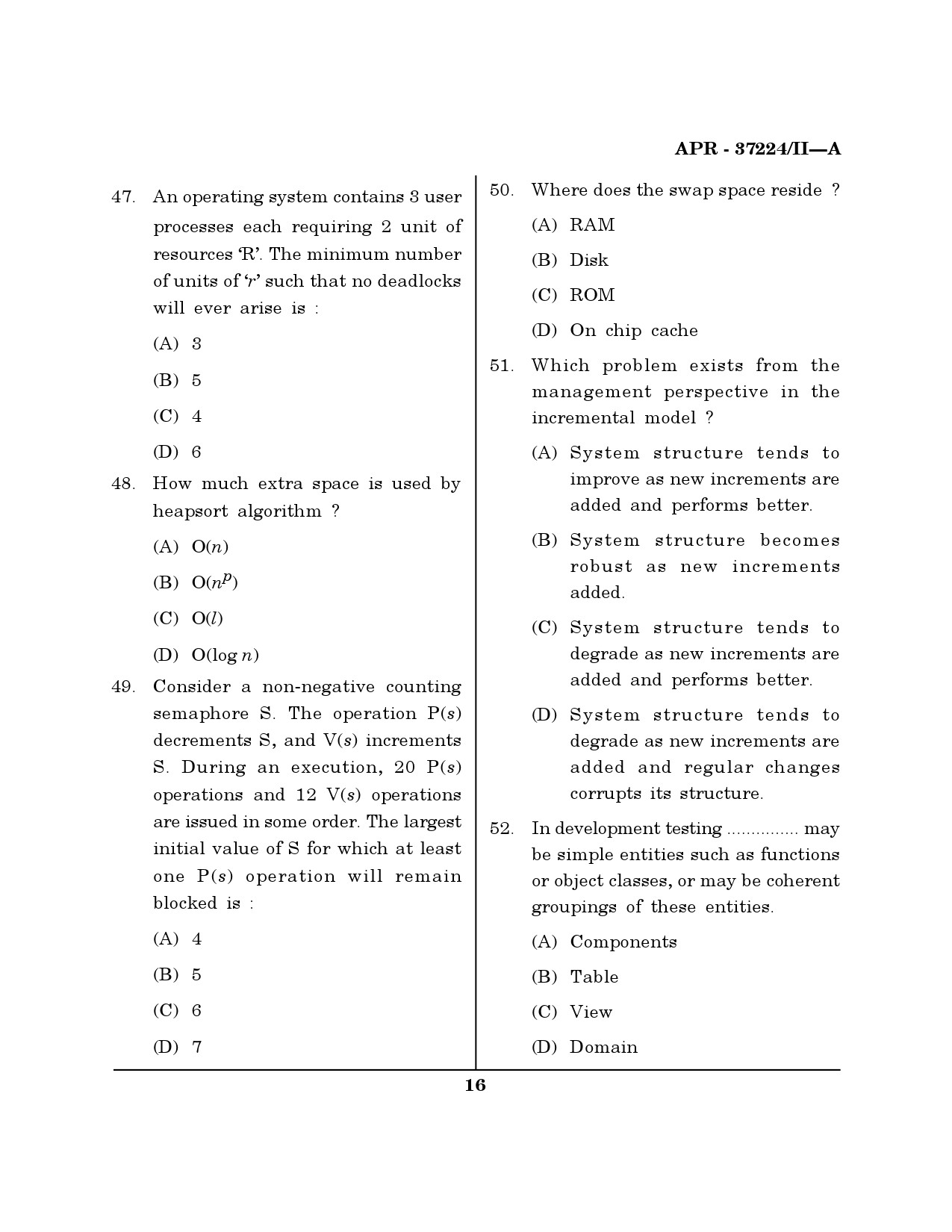 MH SET Computer Science and Application Question Paper II April 2024 15