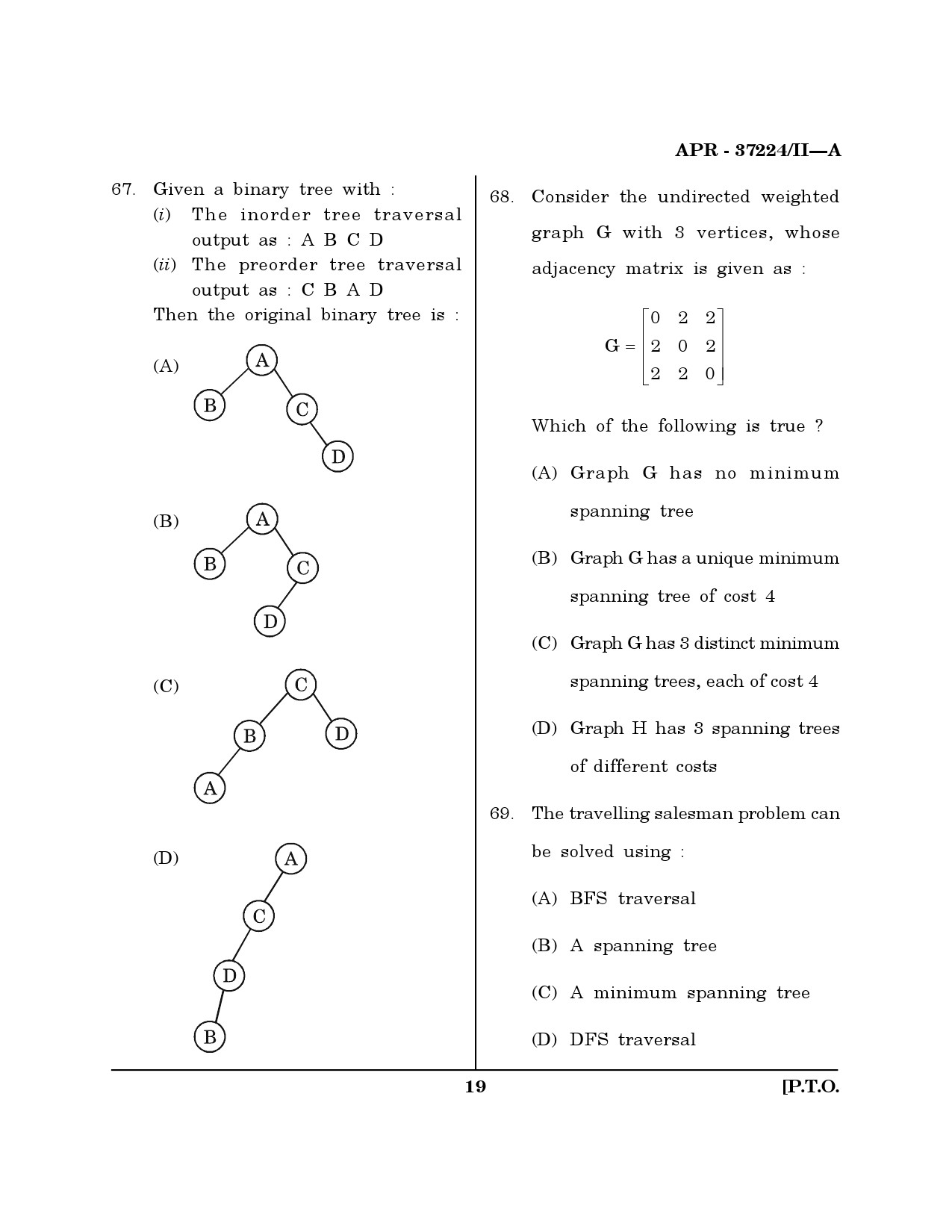 MH SET Computer Science and Application Question Paper II April 2024 18