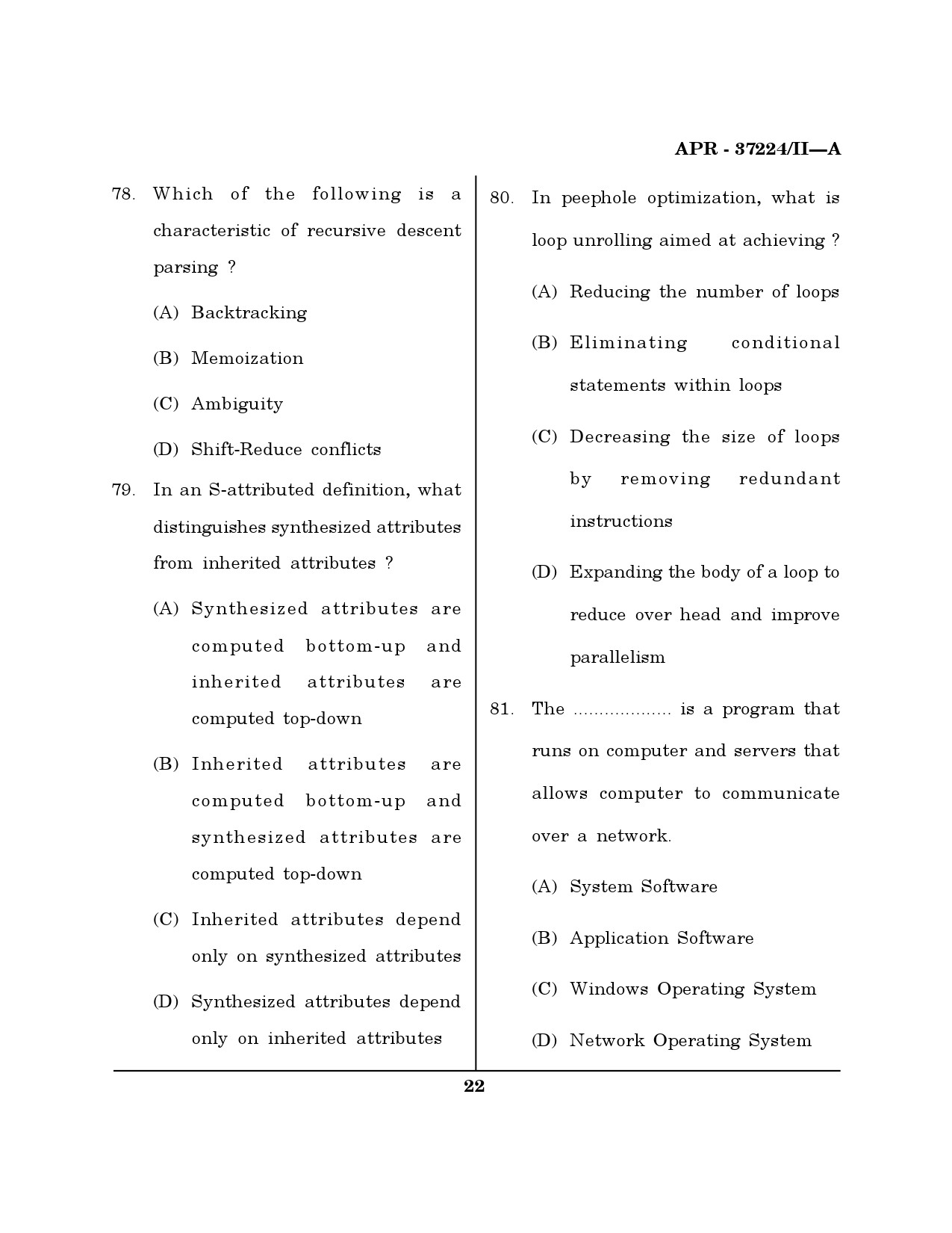 MH SET Computer Science and Application Question Paper II April 2024 21