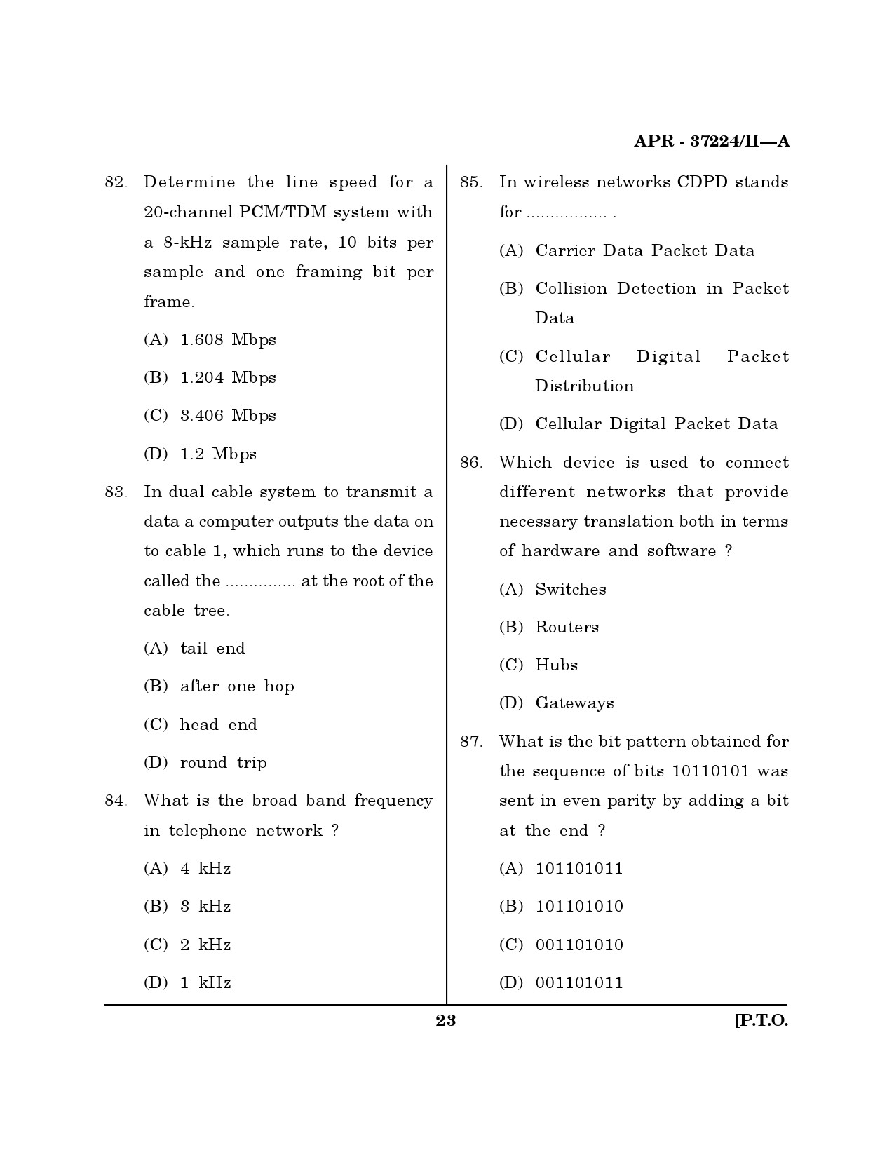 MH SET Computer Science and Application Question Paper II April 2024 22