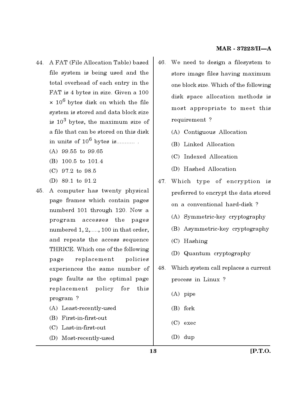 MH SET Computer Science and Application Question Paper II March 2023 12