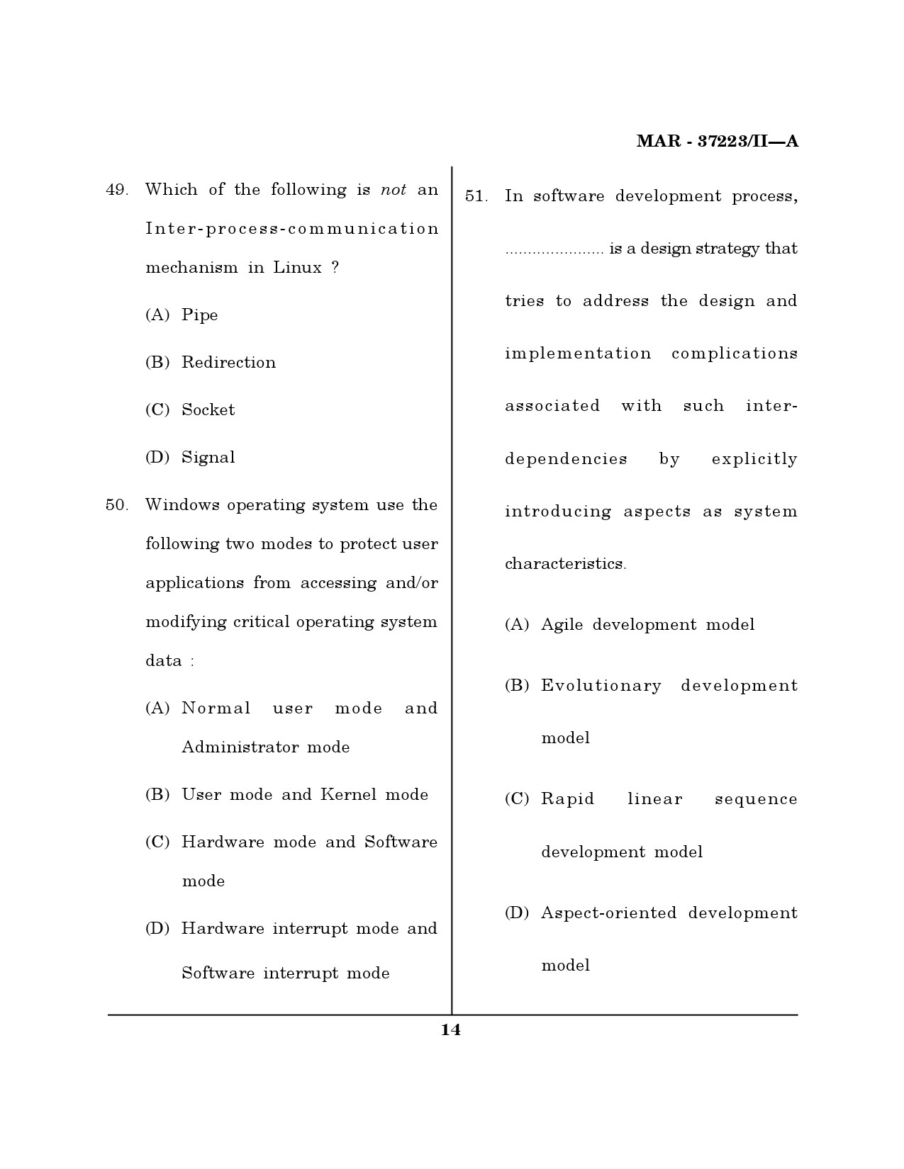 MH SET Computer Science and Application Question Paper II March 2023 13