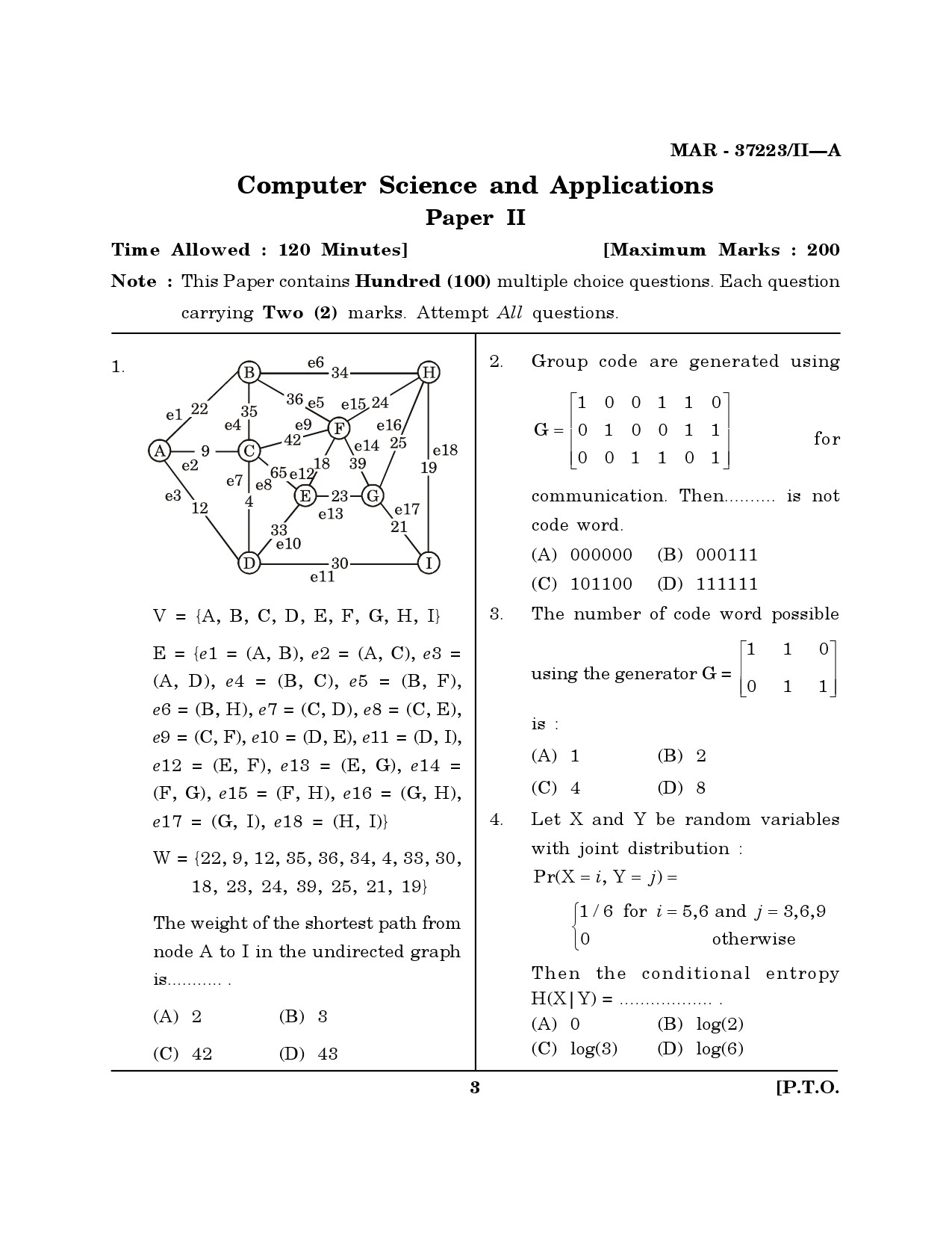 MH SET Computer Science and Application Question Paper II March 2023 2