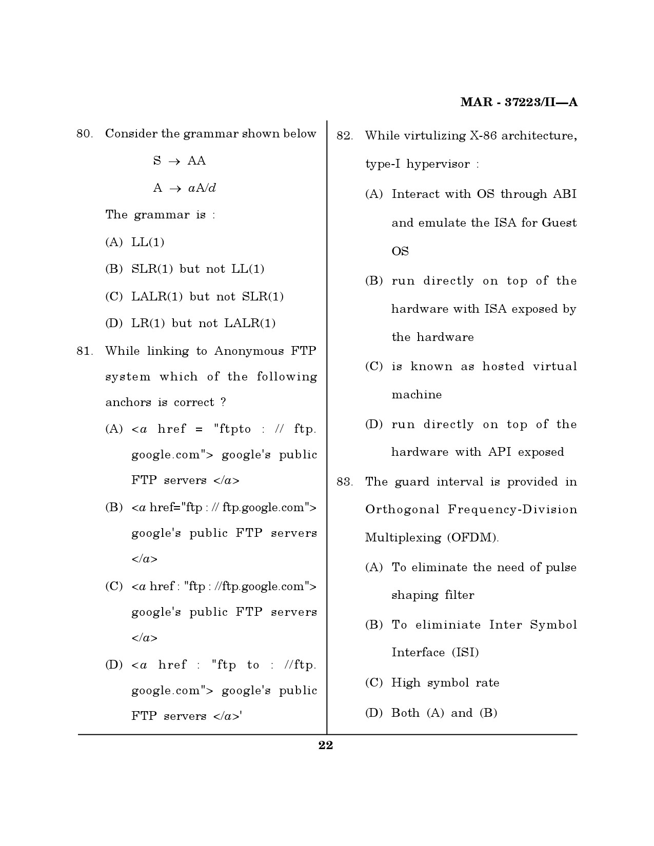 MH SET Computer Science and Application Question Paper II March 2023 21