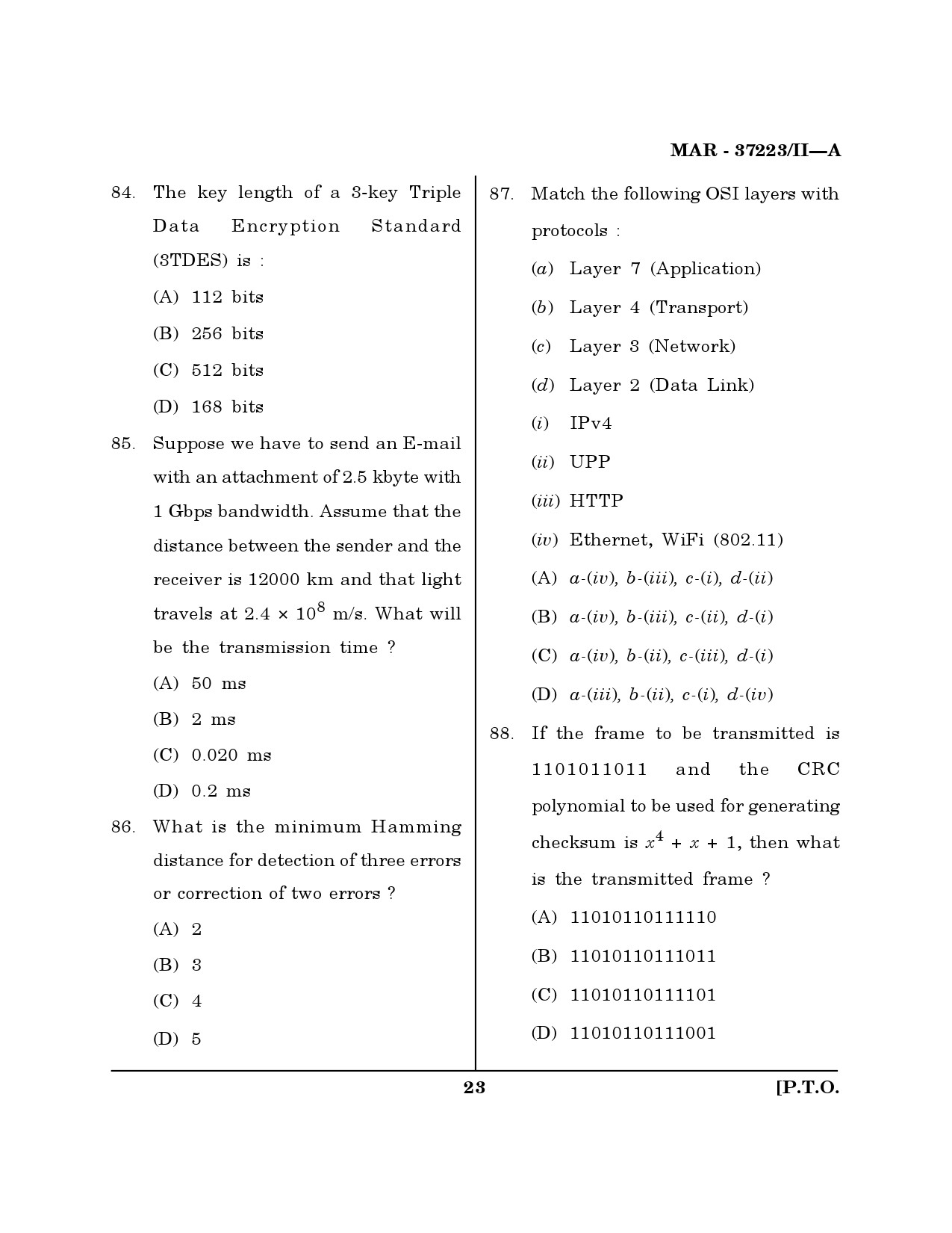 MH SET Computer Science and Application Question Paper II March 2023 22