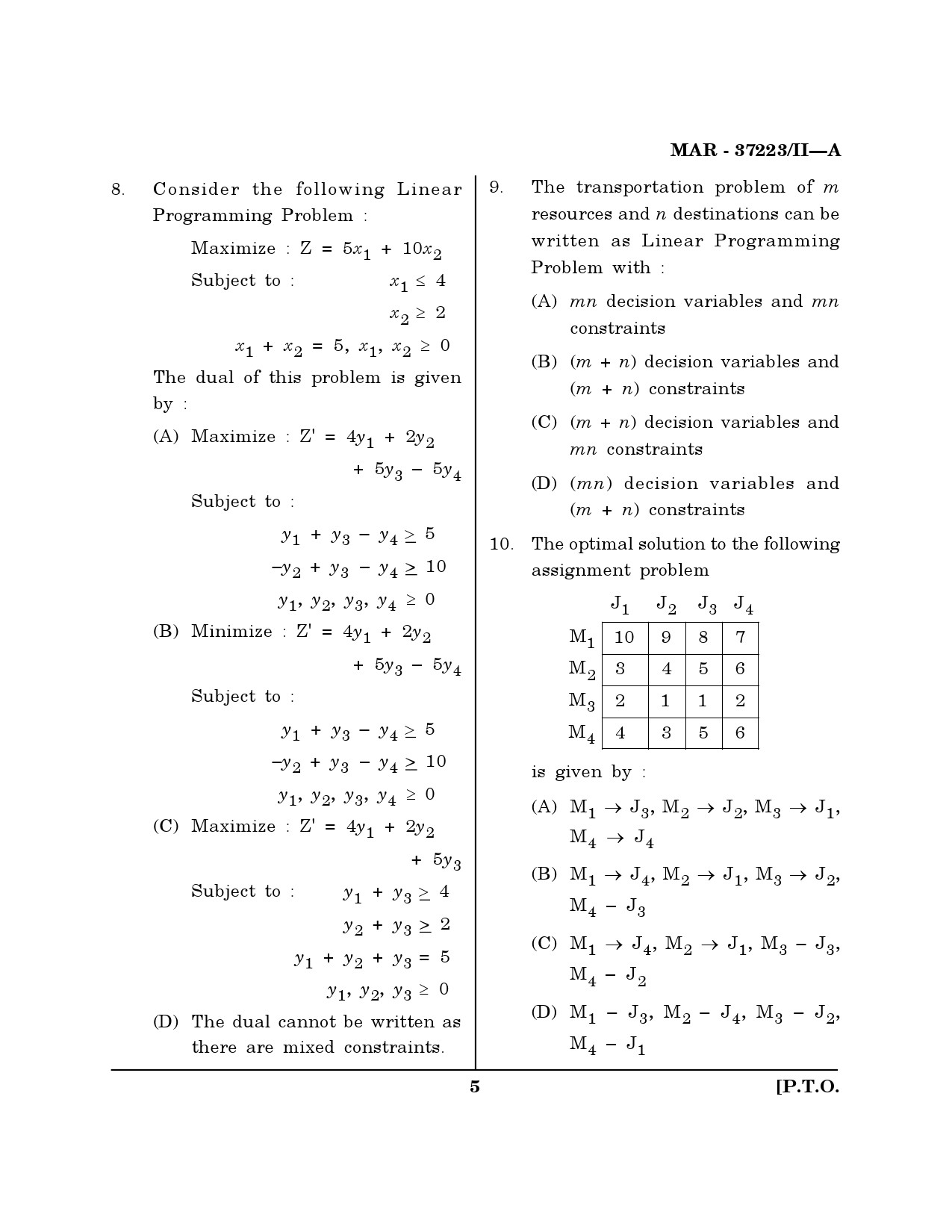 MH SET Computer Science and Application Question Paper II March 2023 4