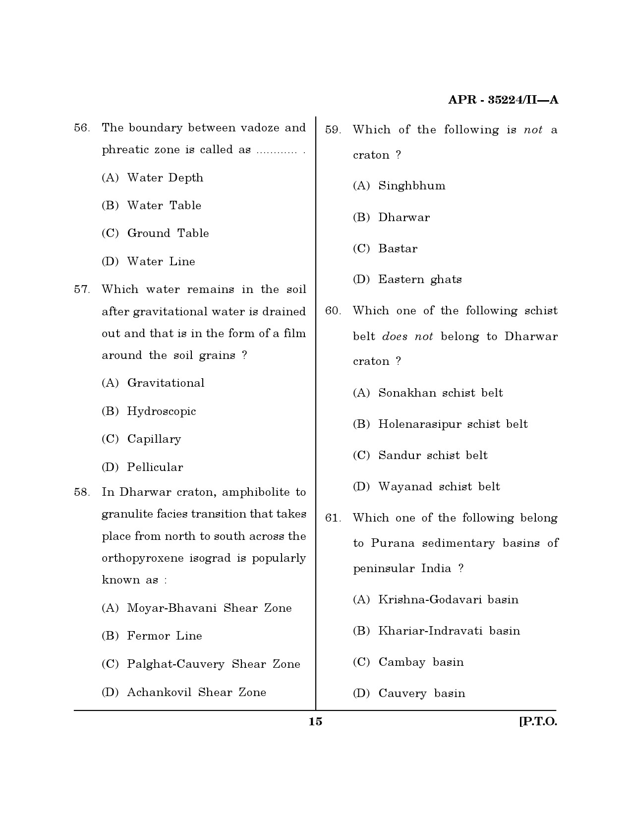 MH SET Earth Science Question Paper II April 2024 14