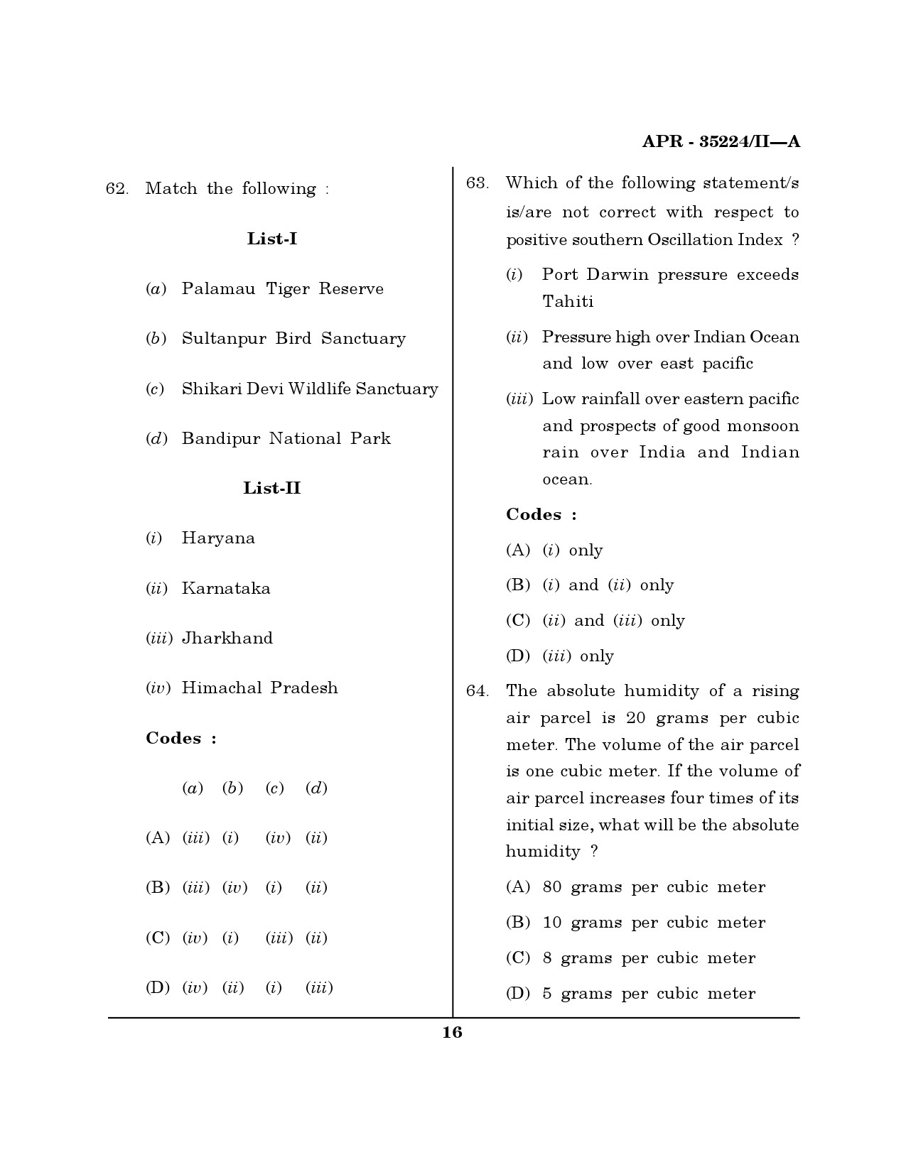 MH SET Earth Science Question Paper II April 2024 15