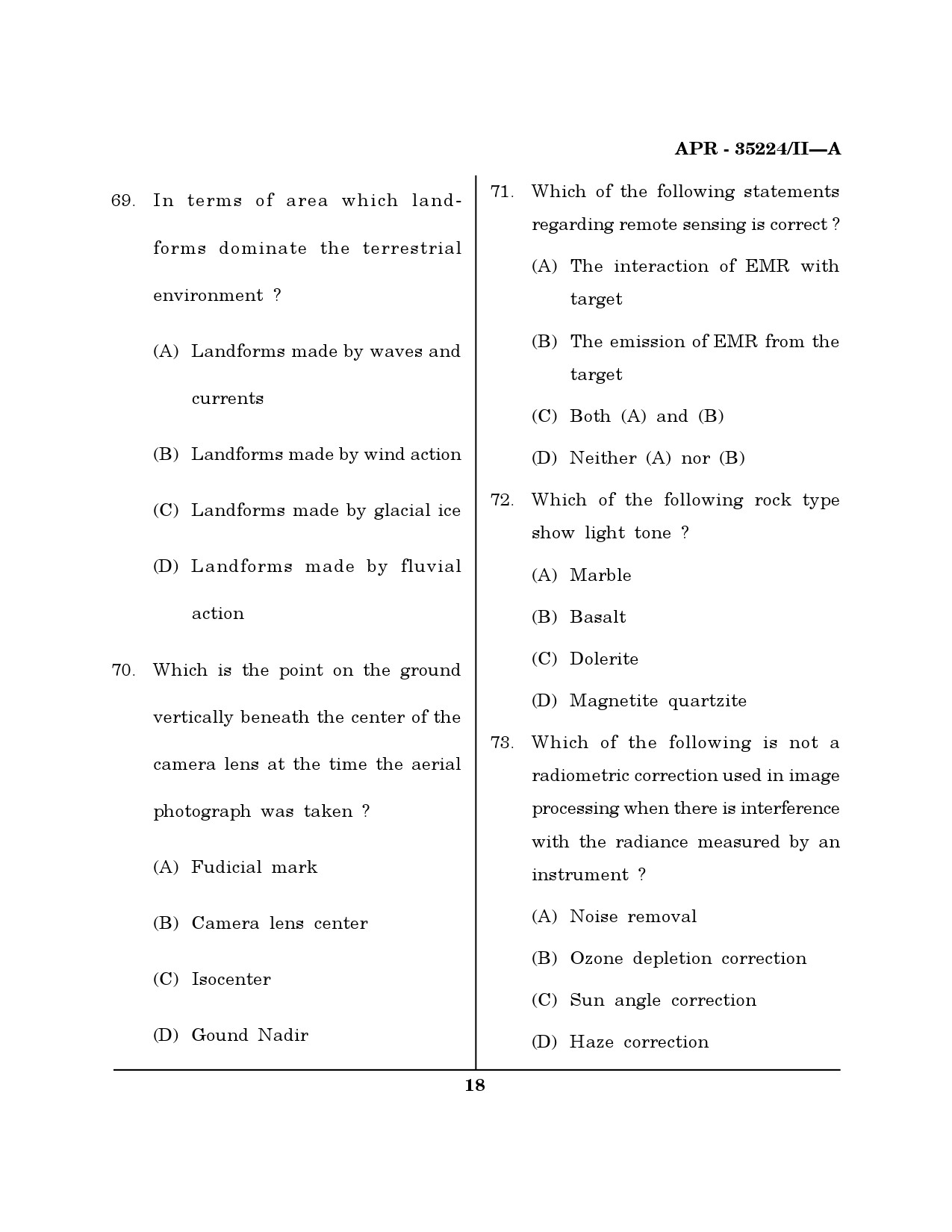 MH SET Earth Science Question Paper II April 2024 17