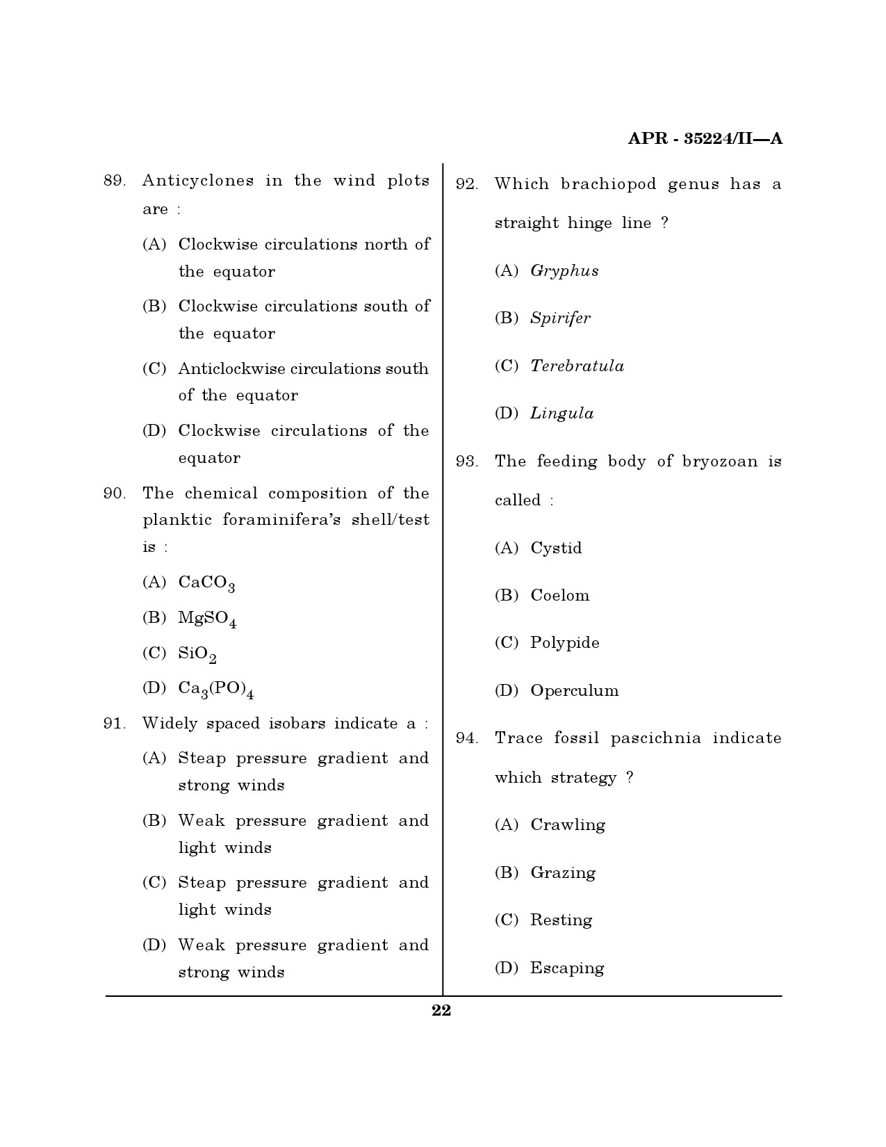 MH SET Earth Science Question Paper II April 2024 21