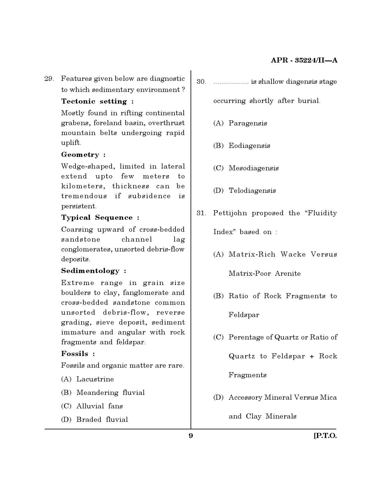 MH SET Earth Science Question Paper II April 2024 8