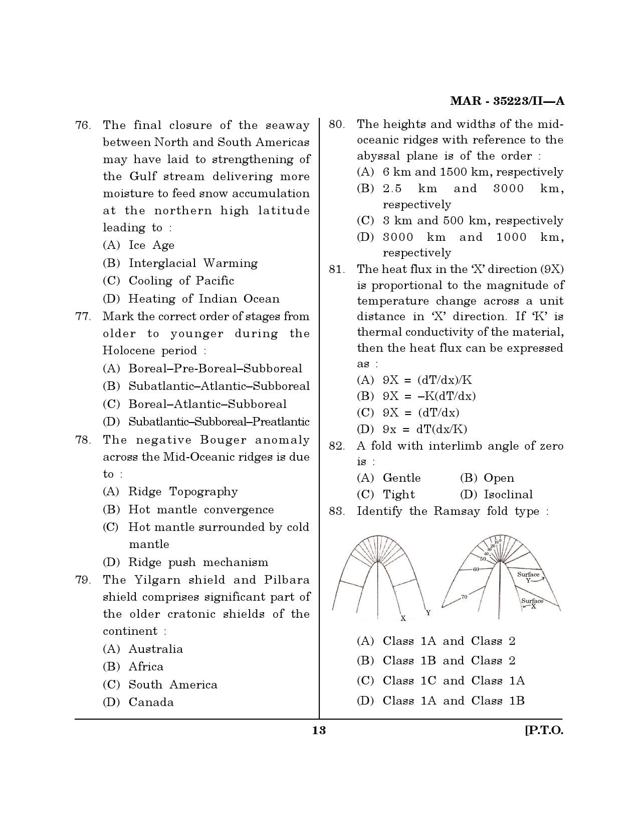 MH SET Earth Science Question Paper II March 2023 12