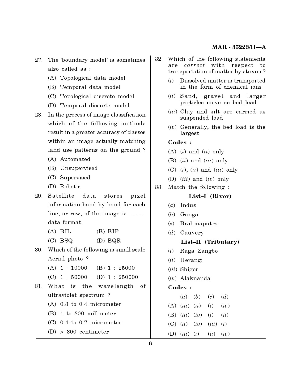 MH SET Earth Science Question Paper II March 2023 5