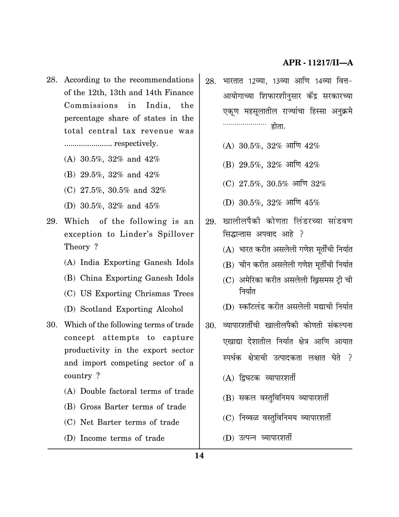 Maharashtra SET Economics Question Paper II April 2017 13